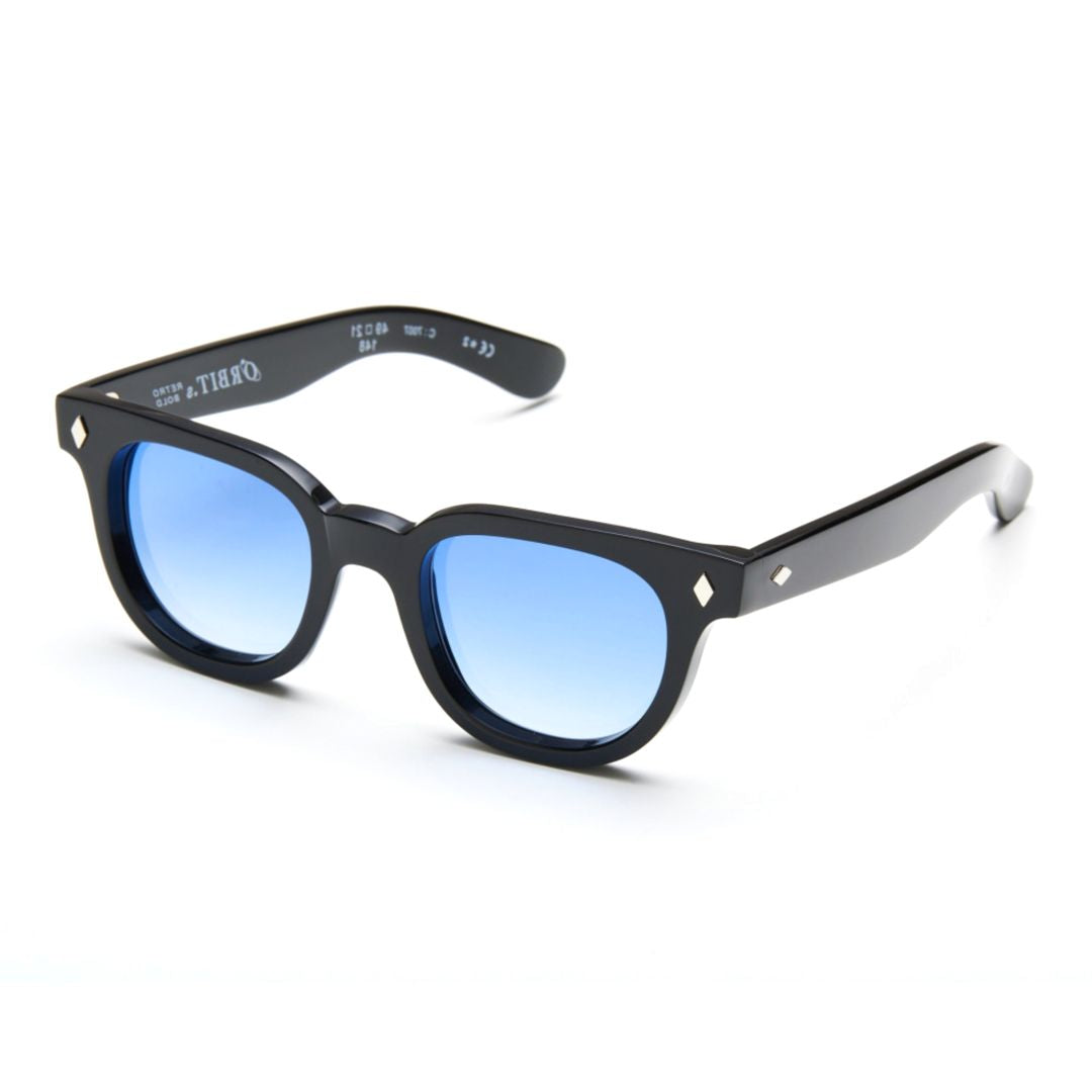 Orbit Gradient Blue Tinted Sunglasses with Silver Accents