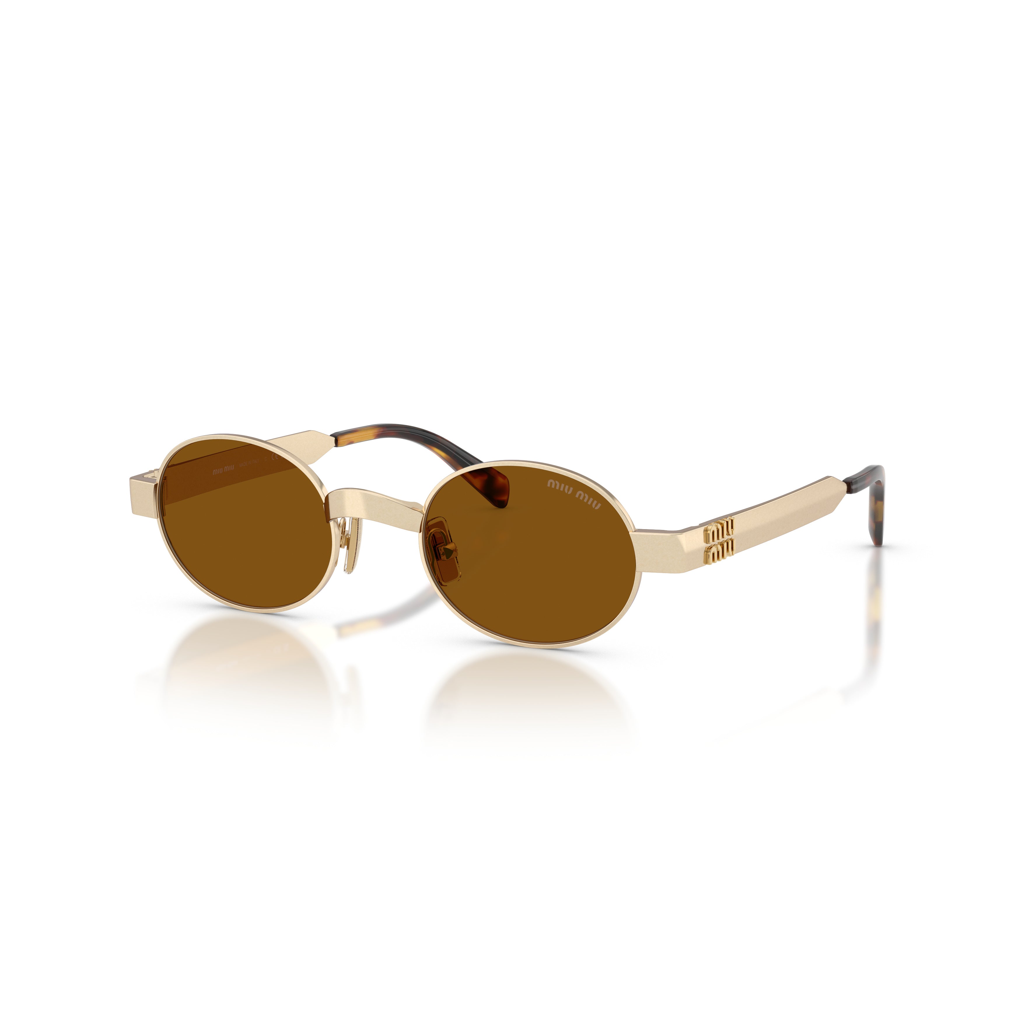 0mu B51s Oval Metallic Gold Sunglasses