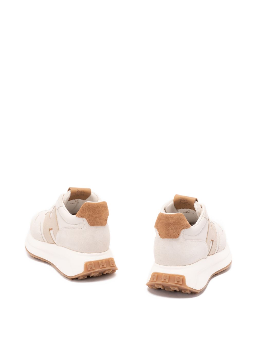 Beige Sneakers With Silk