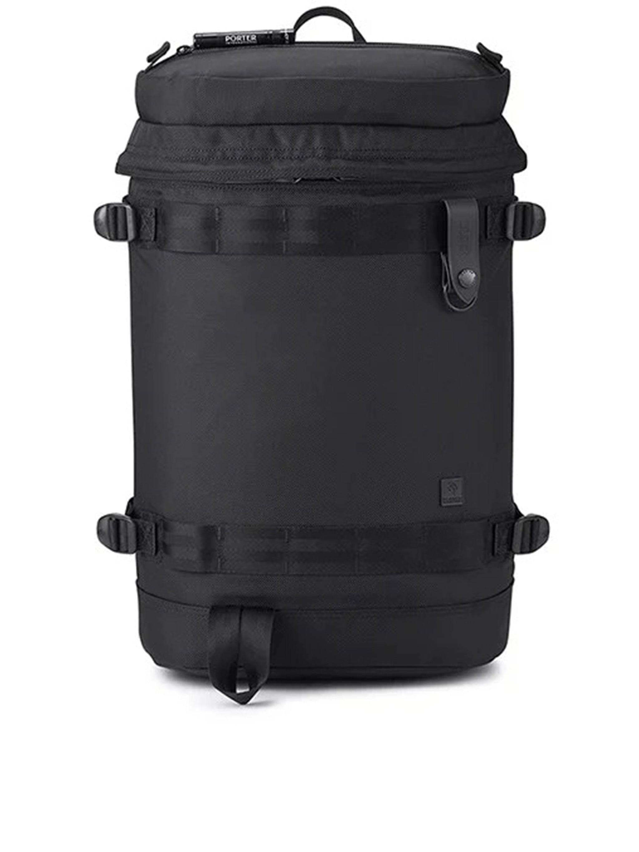 Black Backpack Rectangular Structured Nylon Backpack