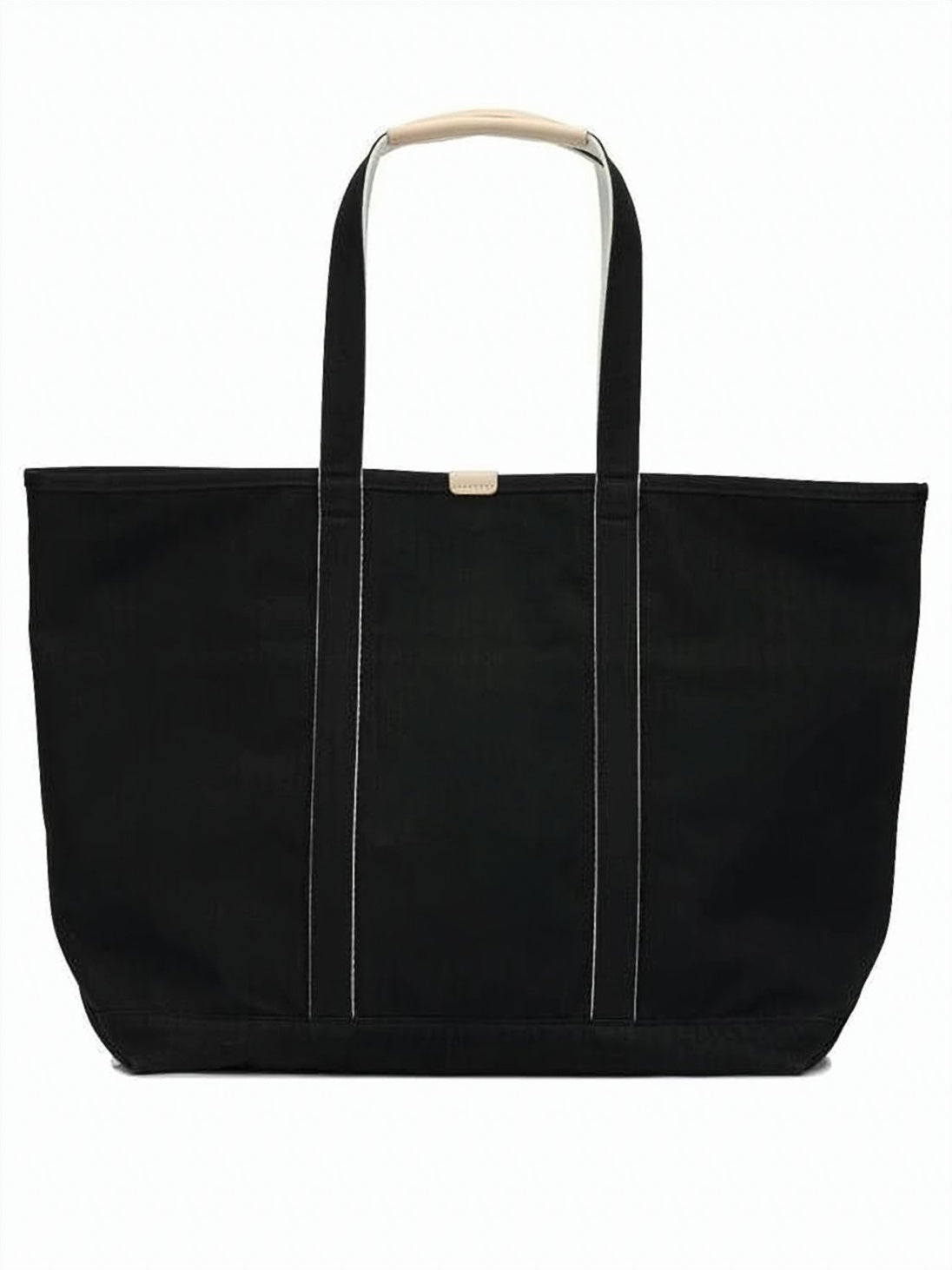 Black Durable Cotton Rectangular Tote Bag