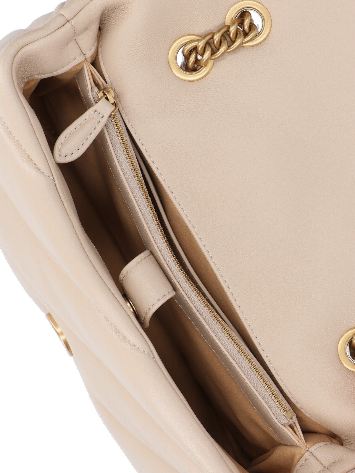 "Classic Love Puff" Crossbody Bag – Beige