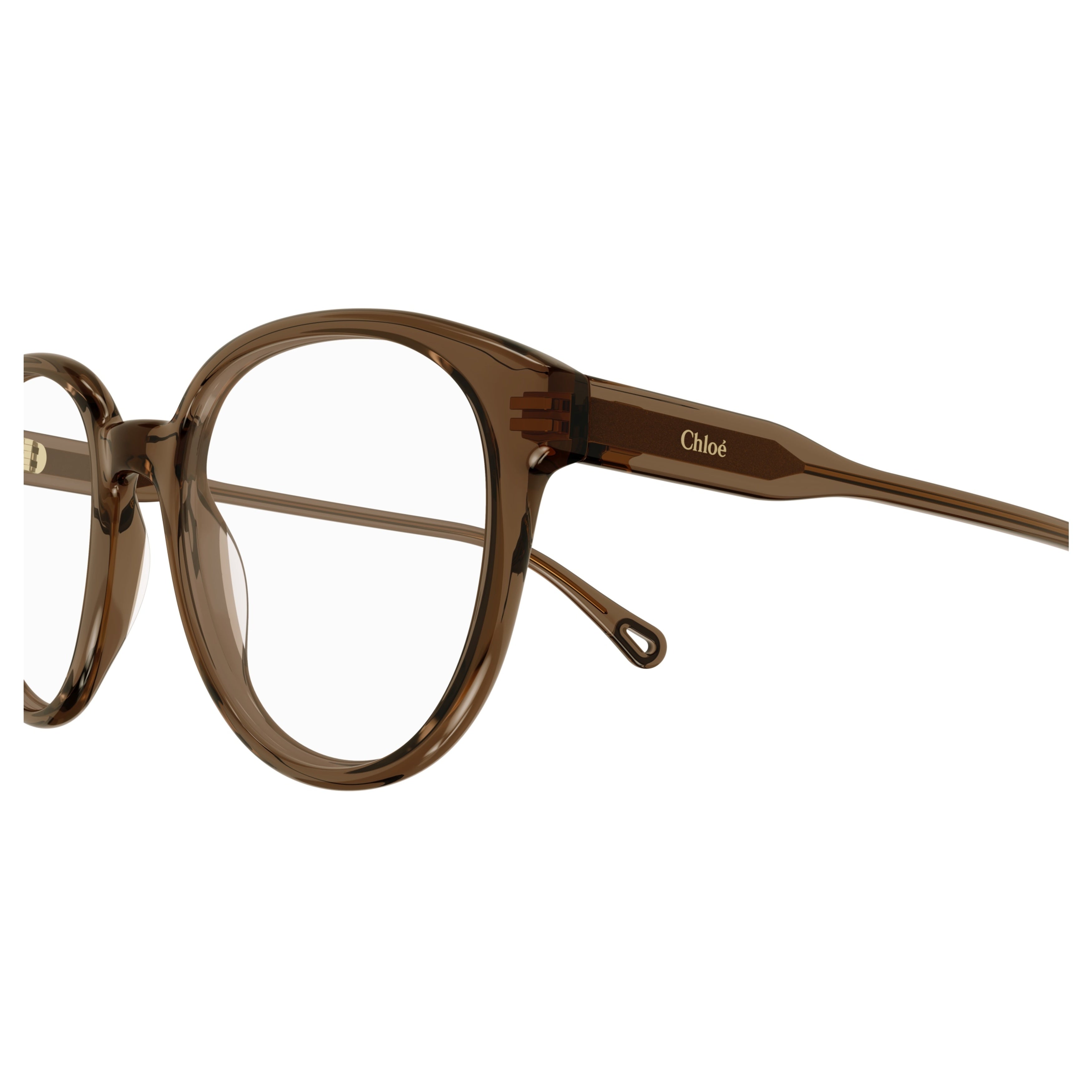 Ch0127o Translucent Brown Bio Acetate Rounded Eyeglasses