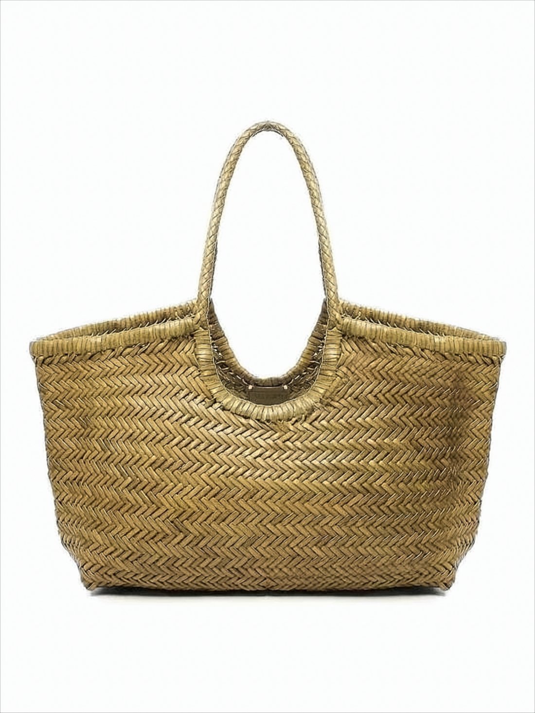 Woven Buffalo Leather Shoulder Bag