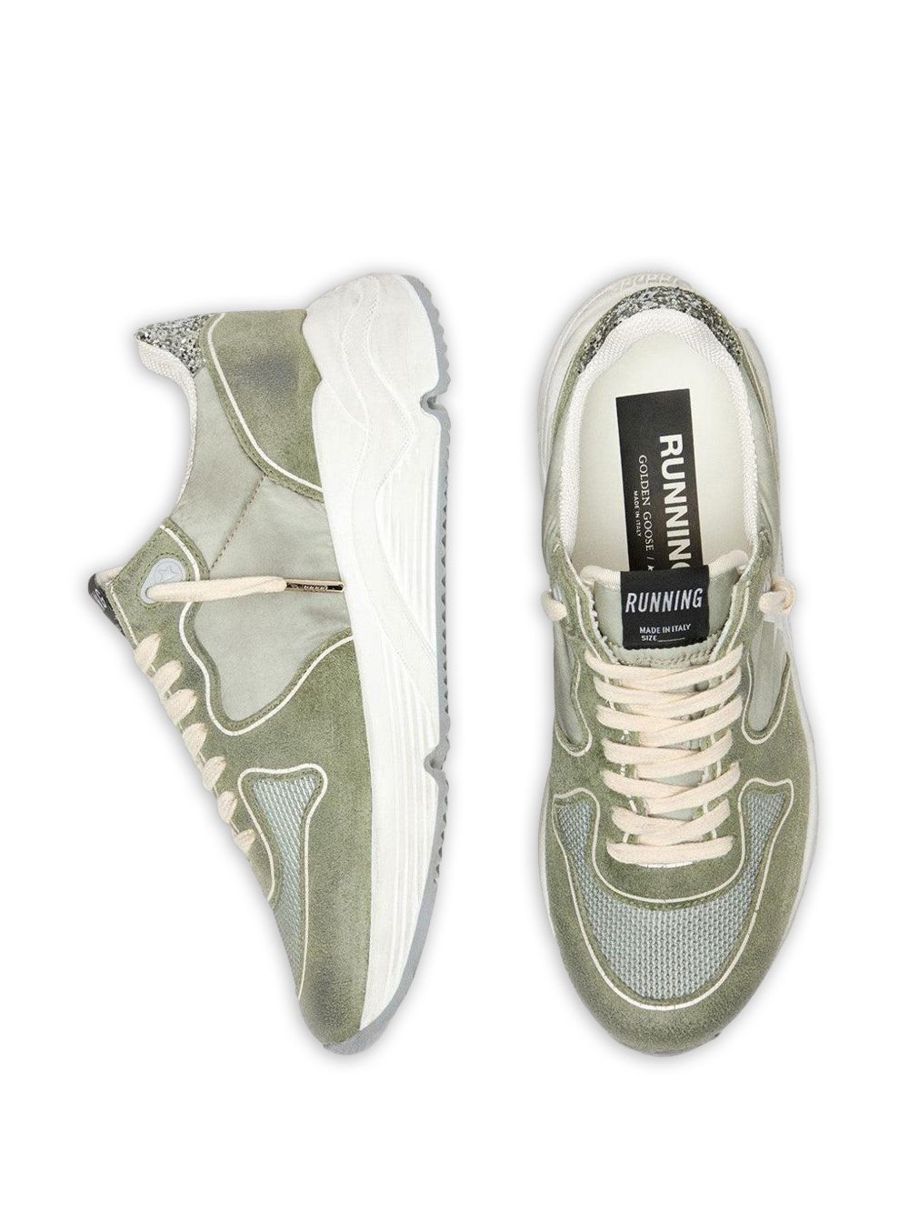 Sleek Silhouette Sneakers with Glittery Accents