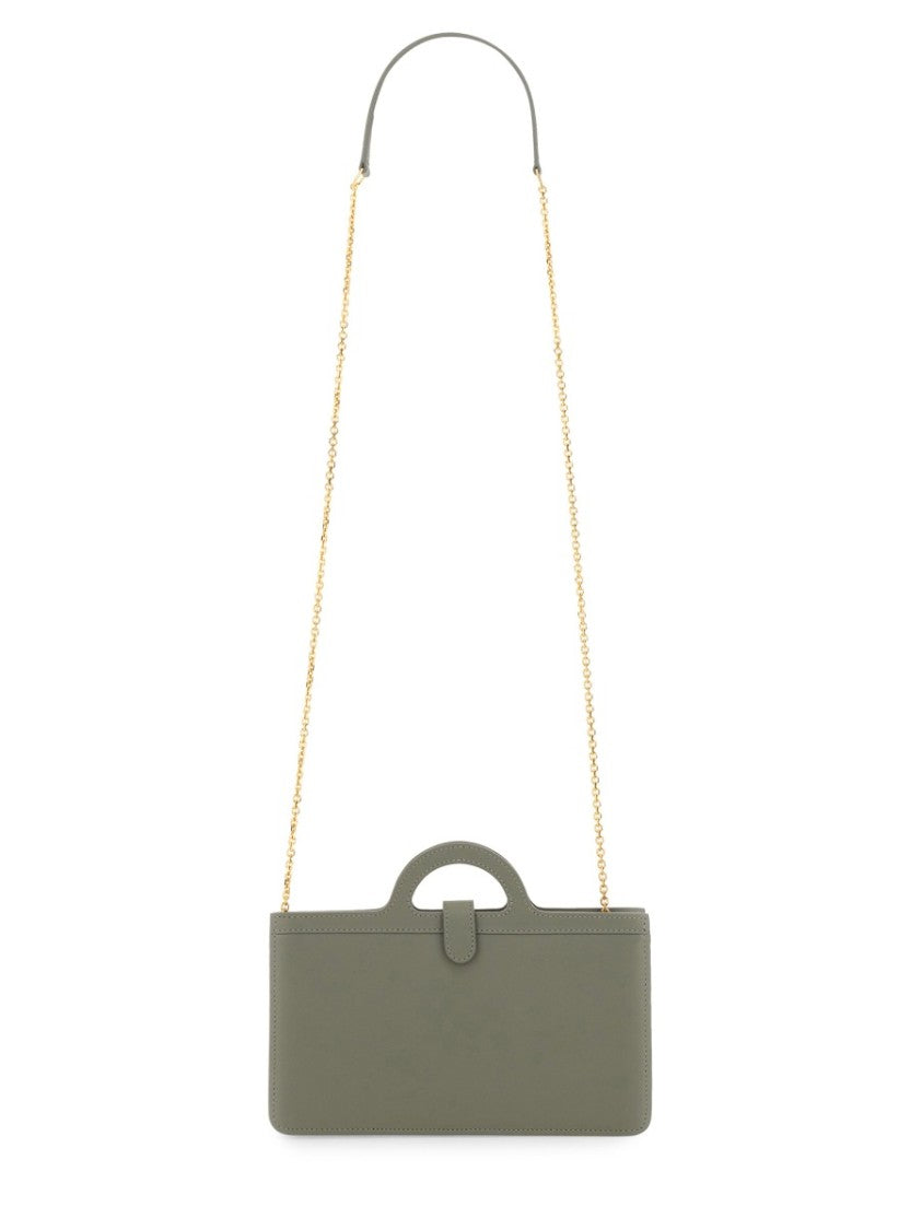 "Tropicalia" Grey Calf Leather Portfolio Handbag