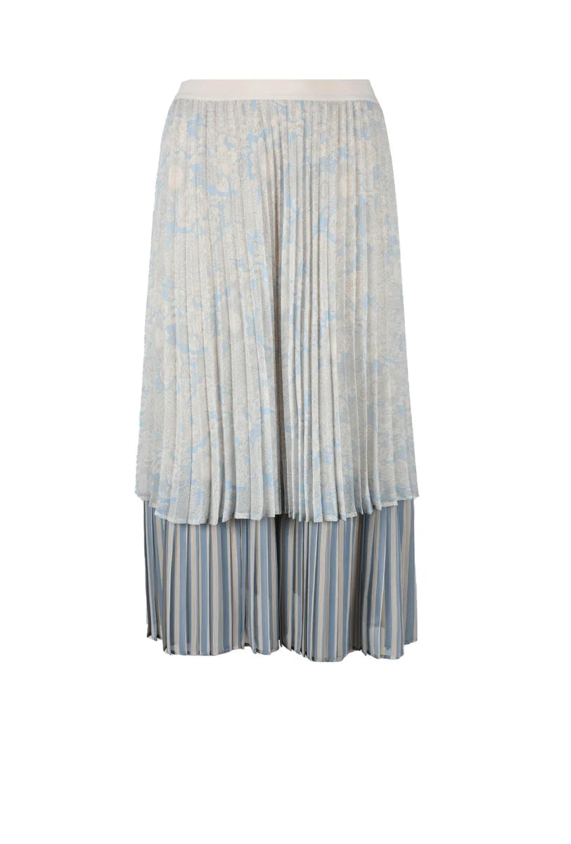 Powder Pink/Black Pleated Skirt