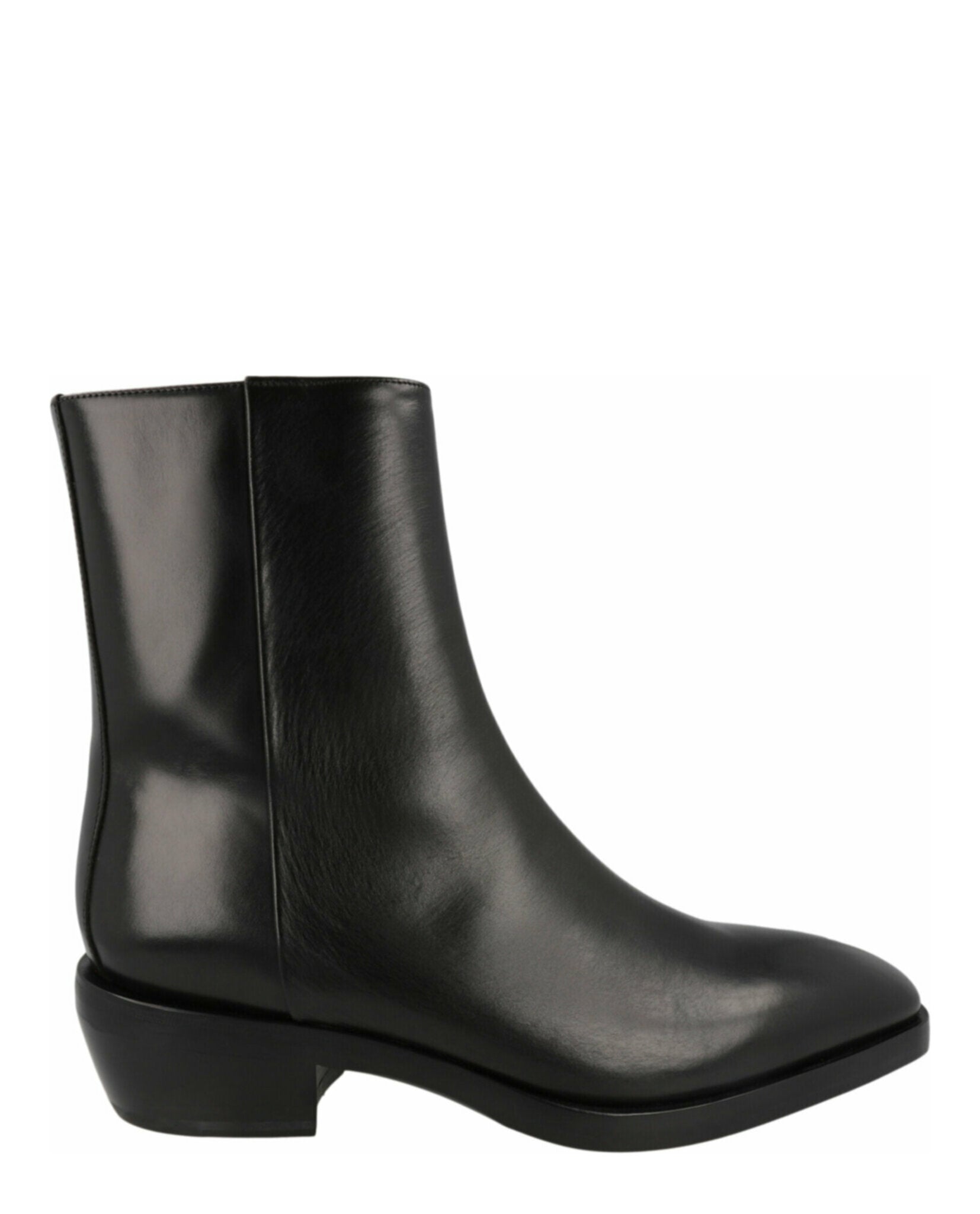 Fuerte Leather Ankle Boots with Silver-tone Zipper
