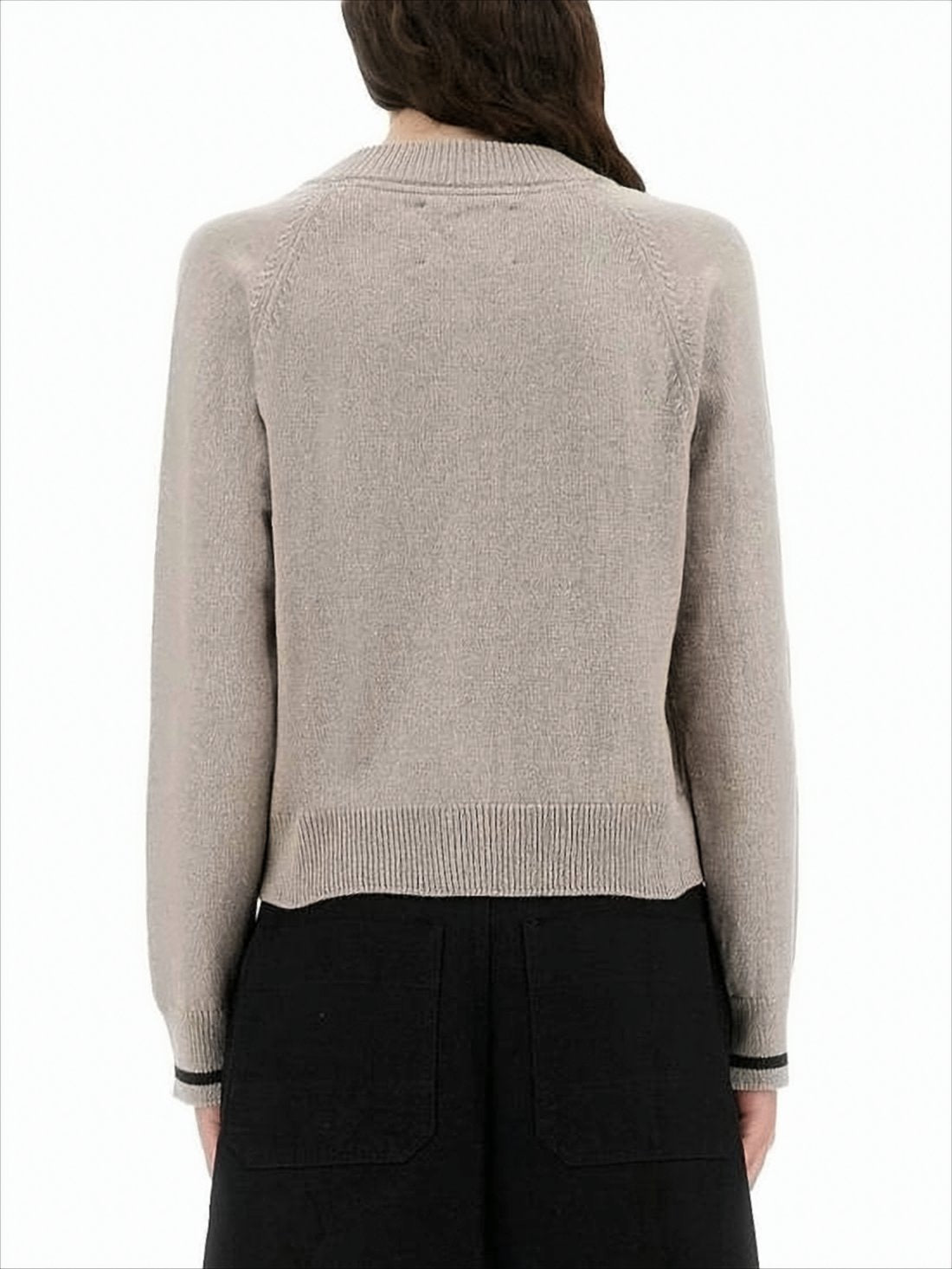 Cropped Cardigan with Round Neckline