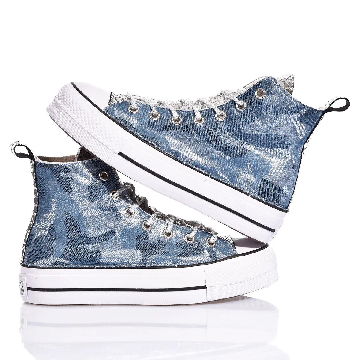 Platform Denim Camo Sneakers