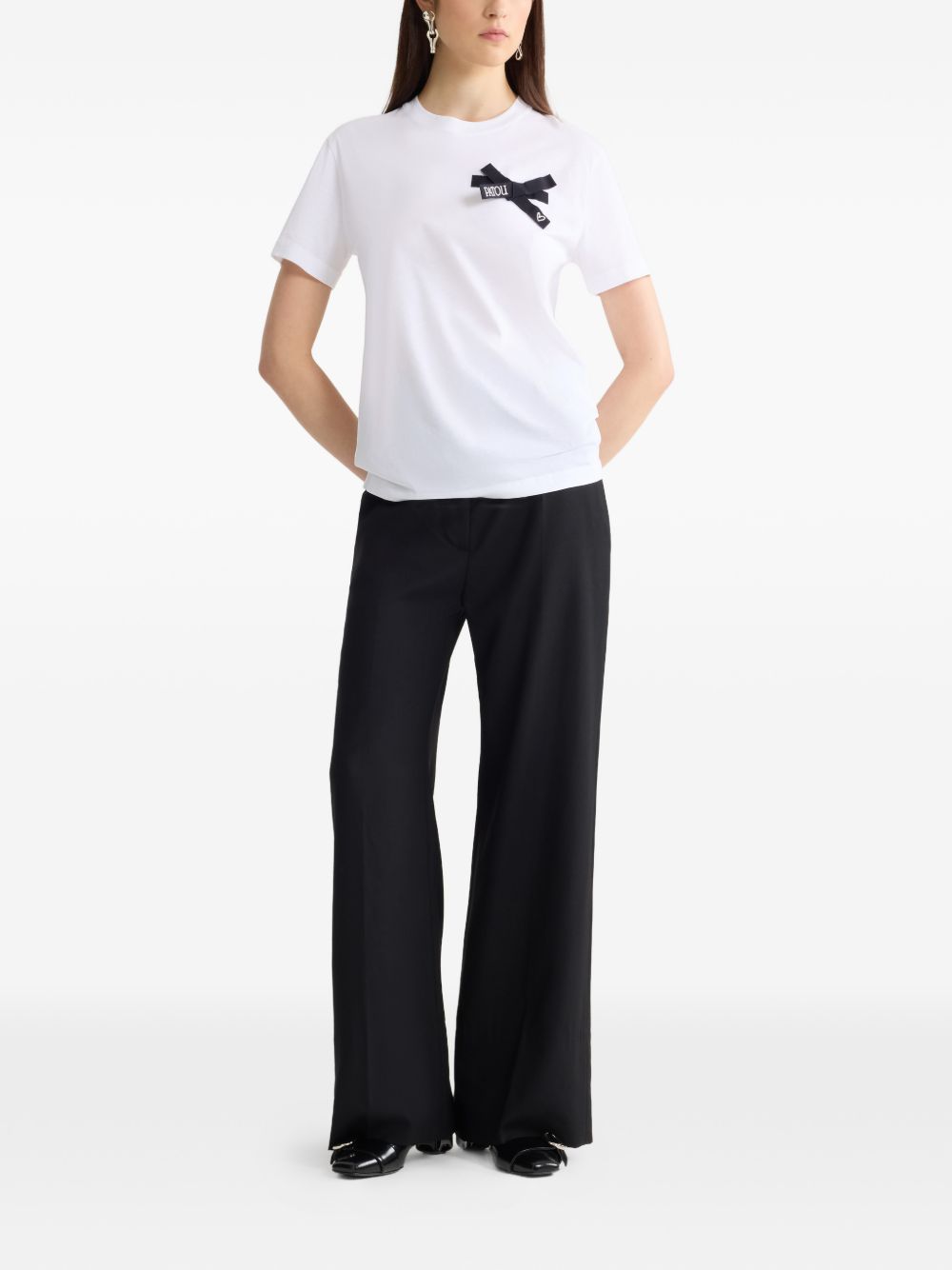 Short-Sleeved Silk And Nylon Top