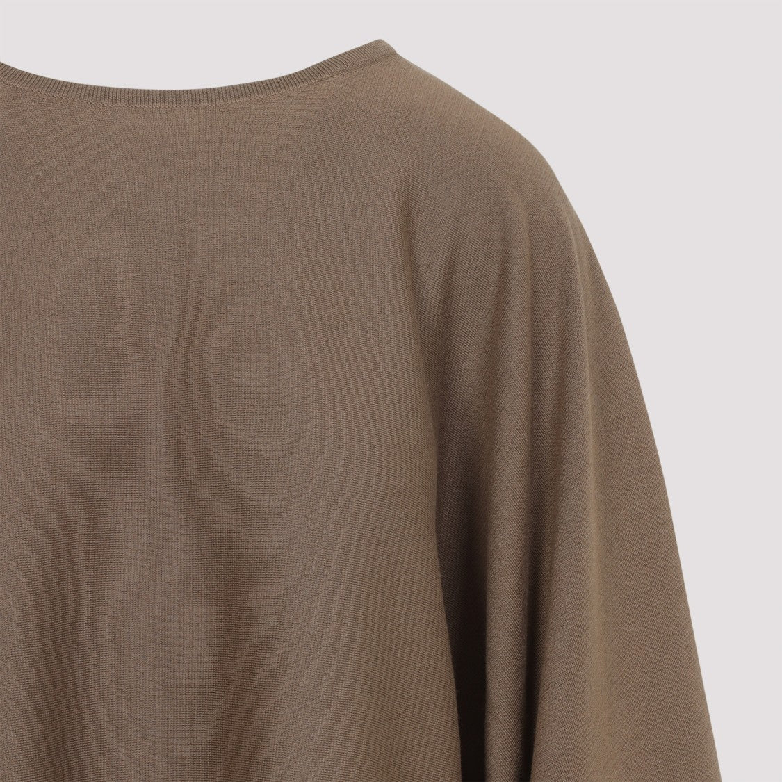 Relaxed Fit Brown Virgin Wool Sweater