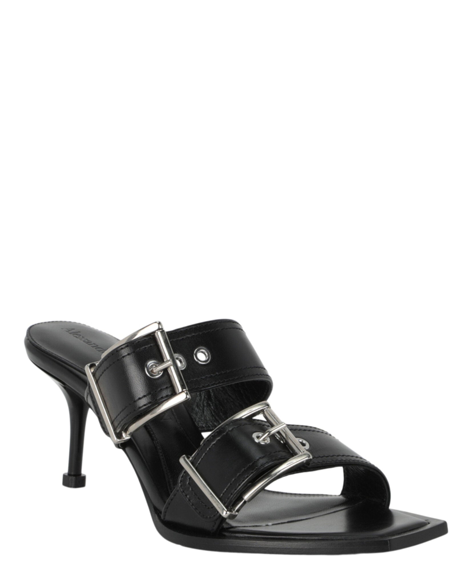 Double Buckle Punk Mules