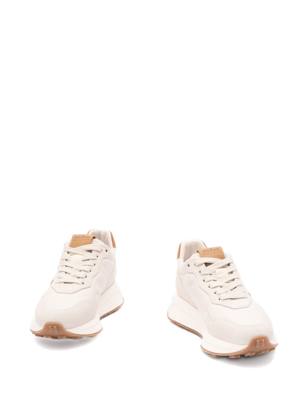 Beige Sneakers With Silk