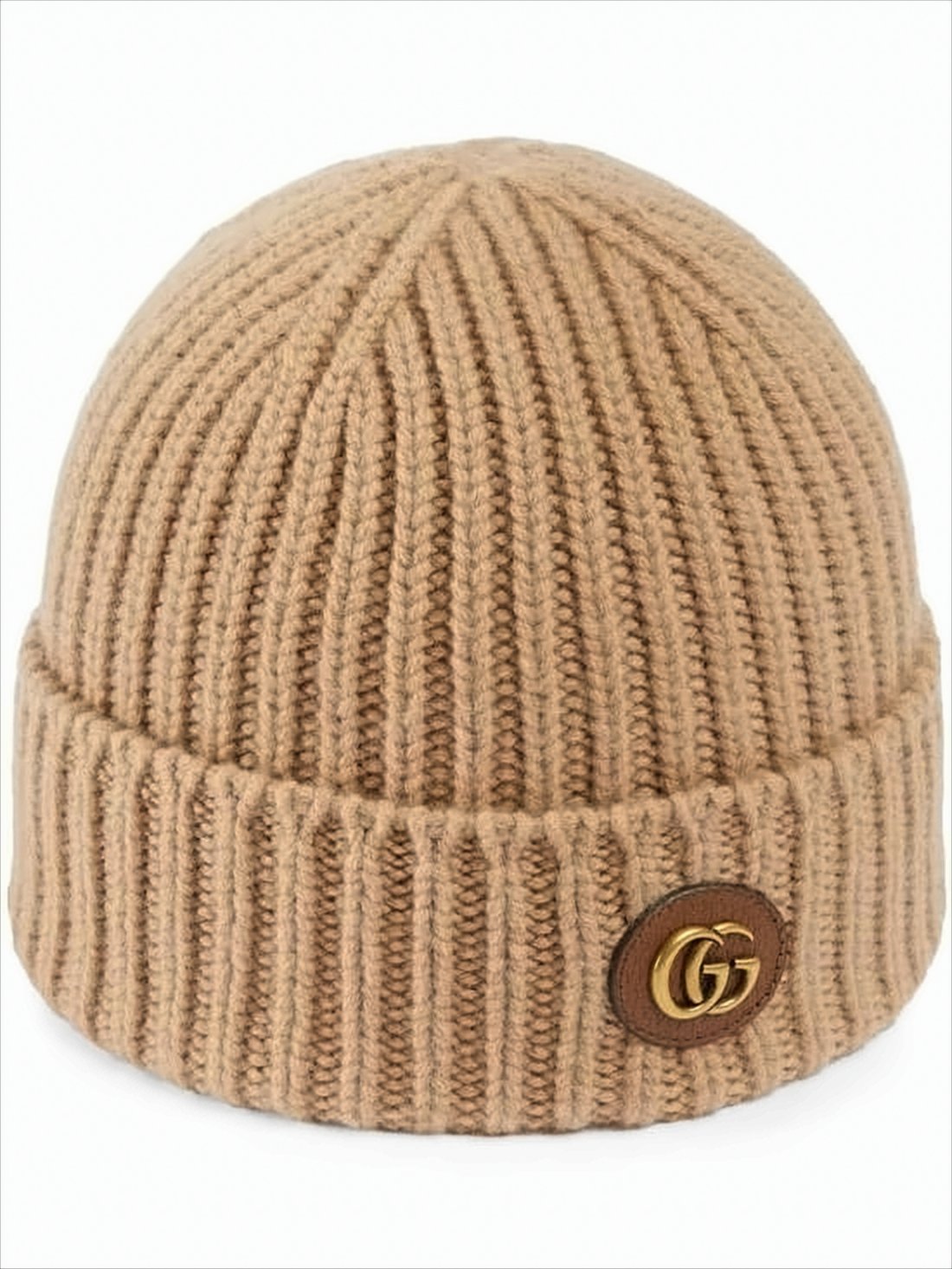 Ribbed Knit Beanie with Folded Cuff