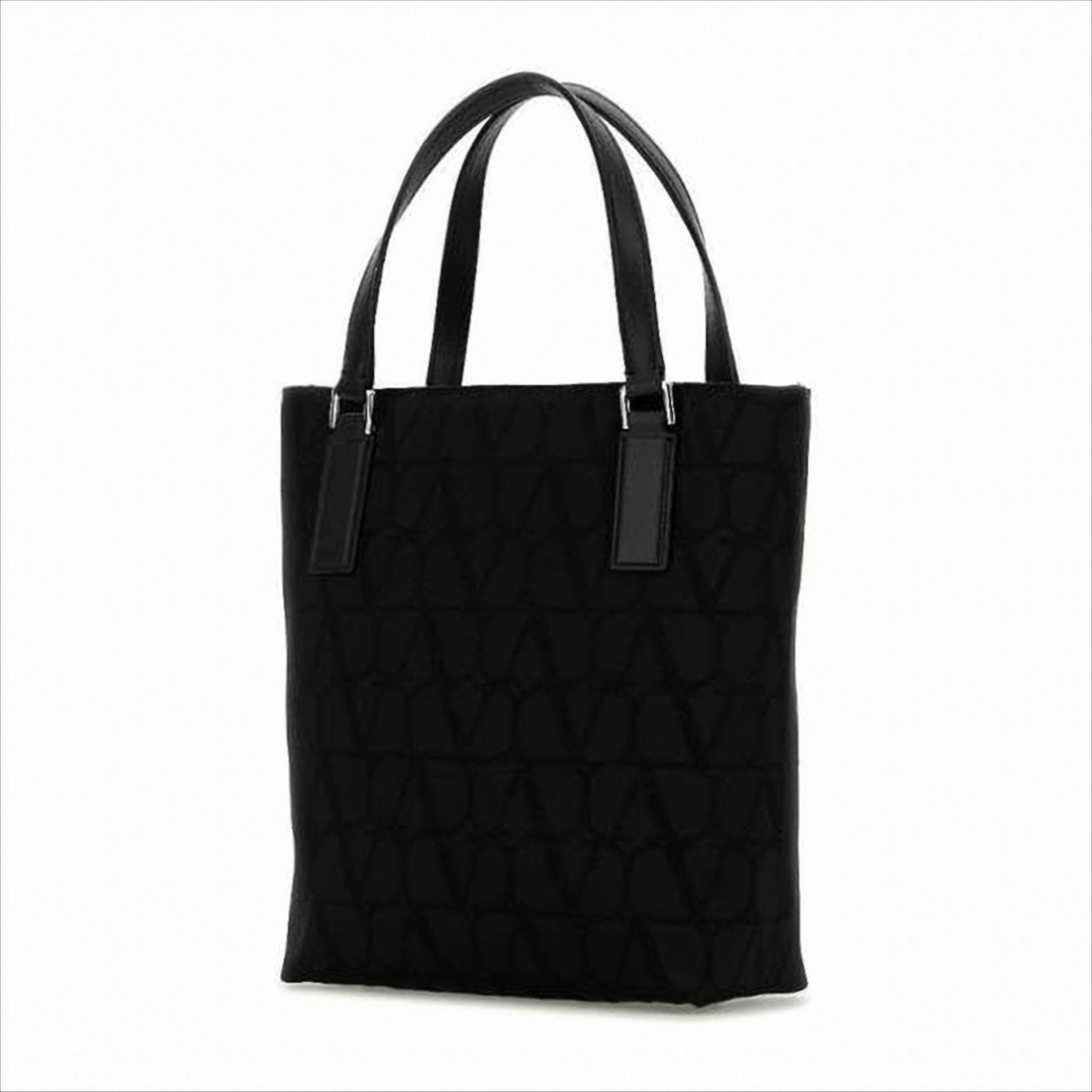 Structured Fabric Tote Bag with Geometric Embossing