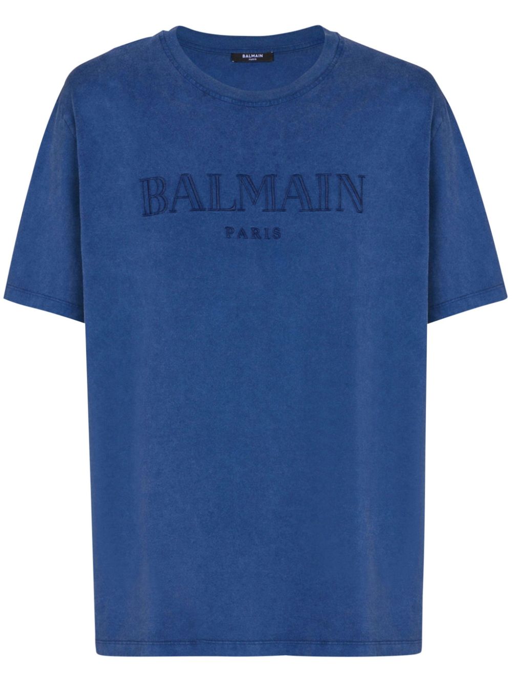 Navy Blue Cotton Logo Print T-Shirt