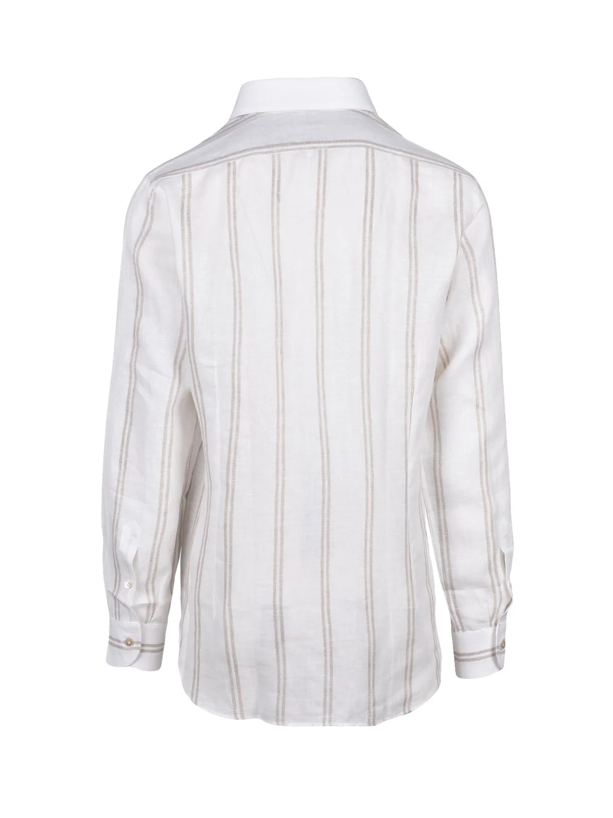 White Beige Linen Gauzed Shirt
