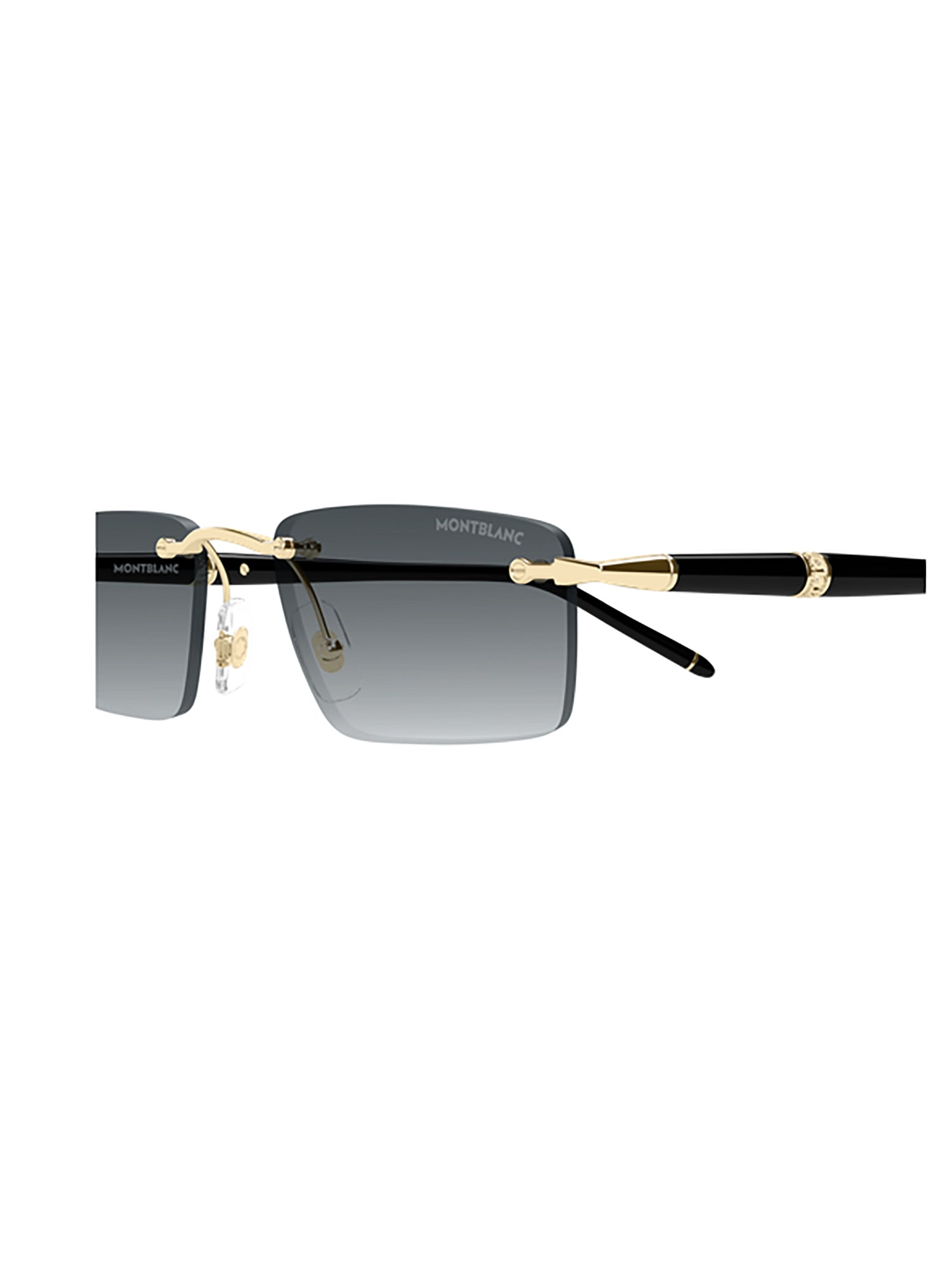 Rimless Gradient Sunglasses with Gold Accents