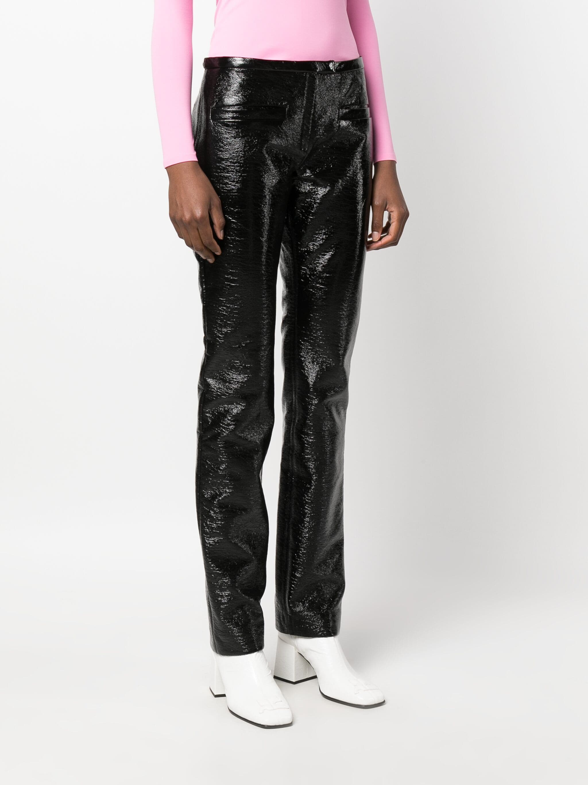 Crinkled Patent Vinyl Trousers