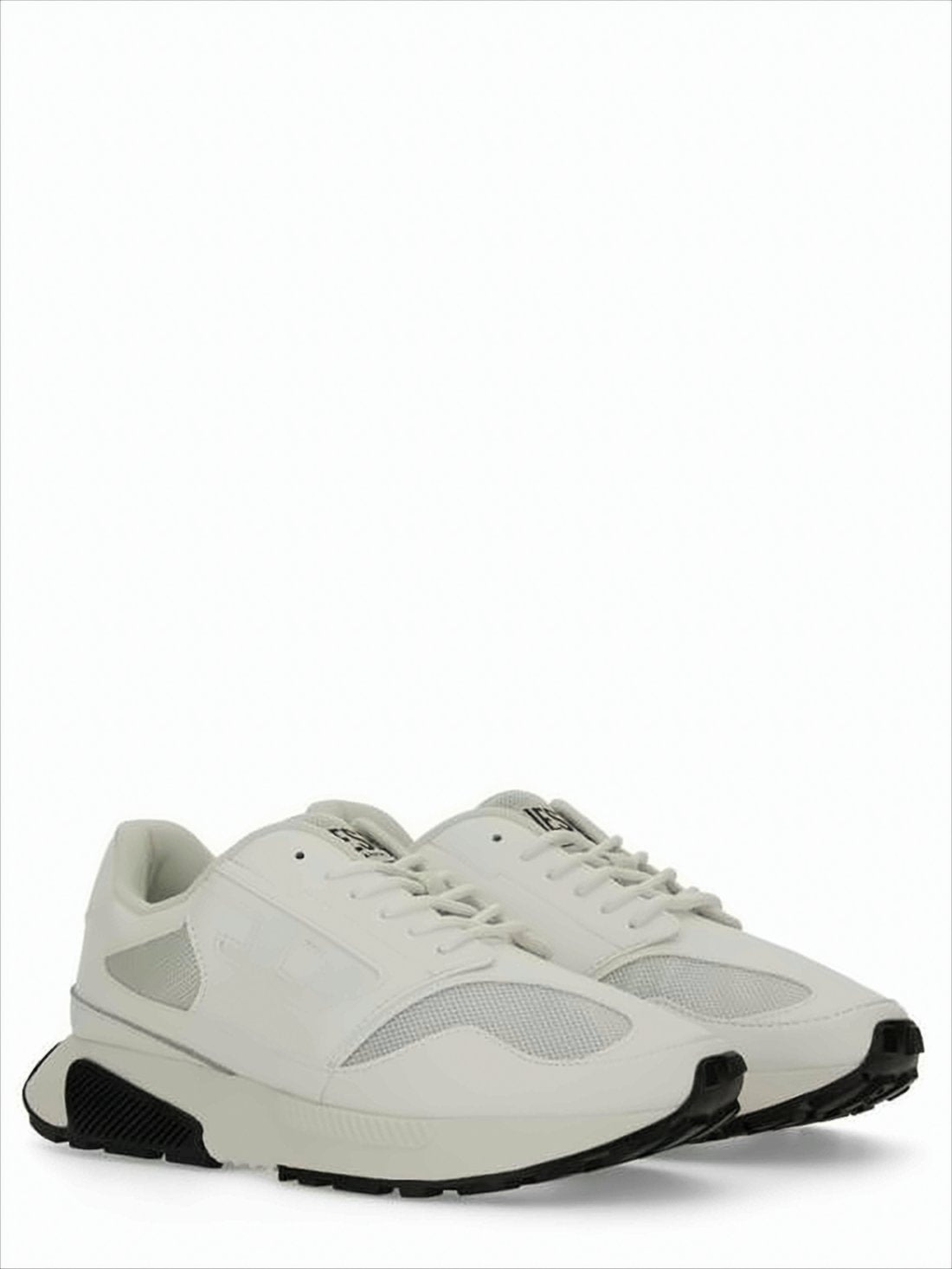 Sleek Off-White Sneakers with Calf Leather Accents