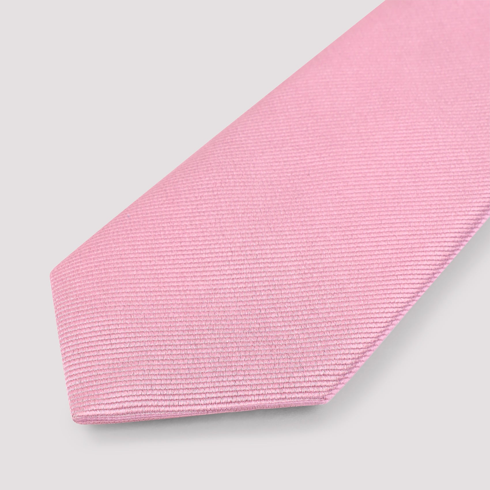 Silk Tie with Subtle Striped Texture and Tapered Tip