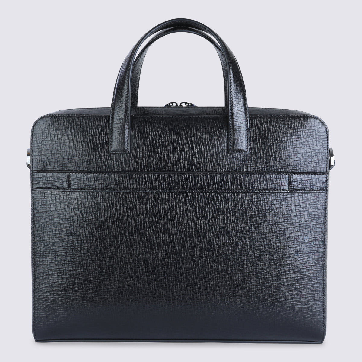 Black Leather Top Handle Bag
