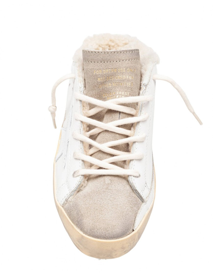 Sneakers Super Star Leather Sabot White And Taupe