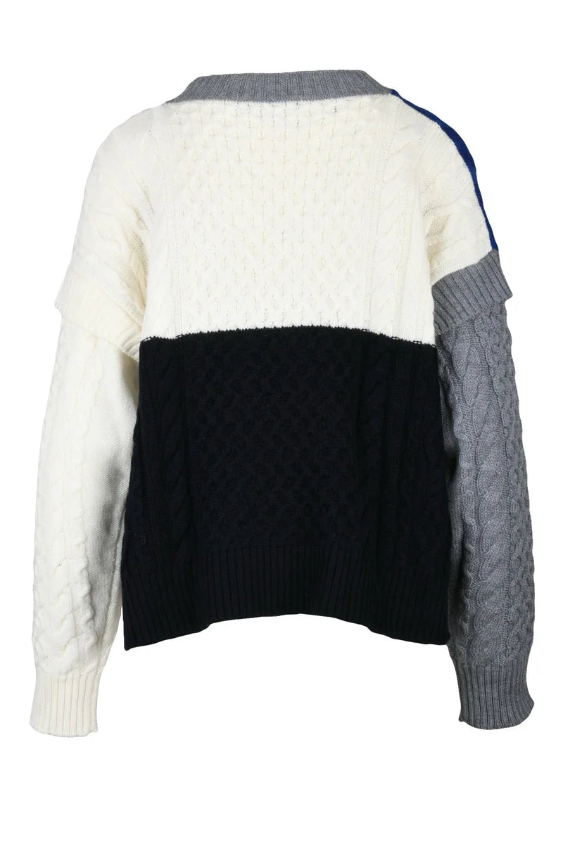Virgin Wool Sweater - Grey/Blue