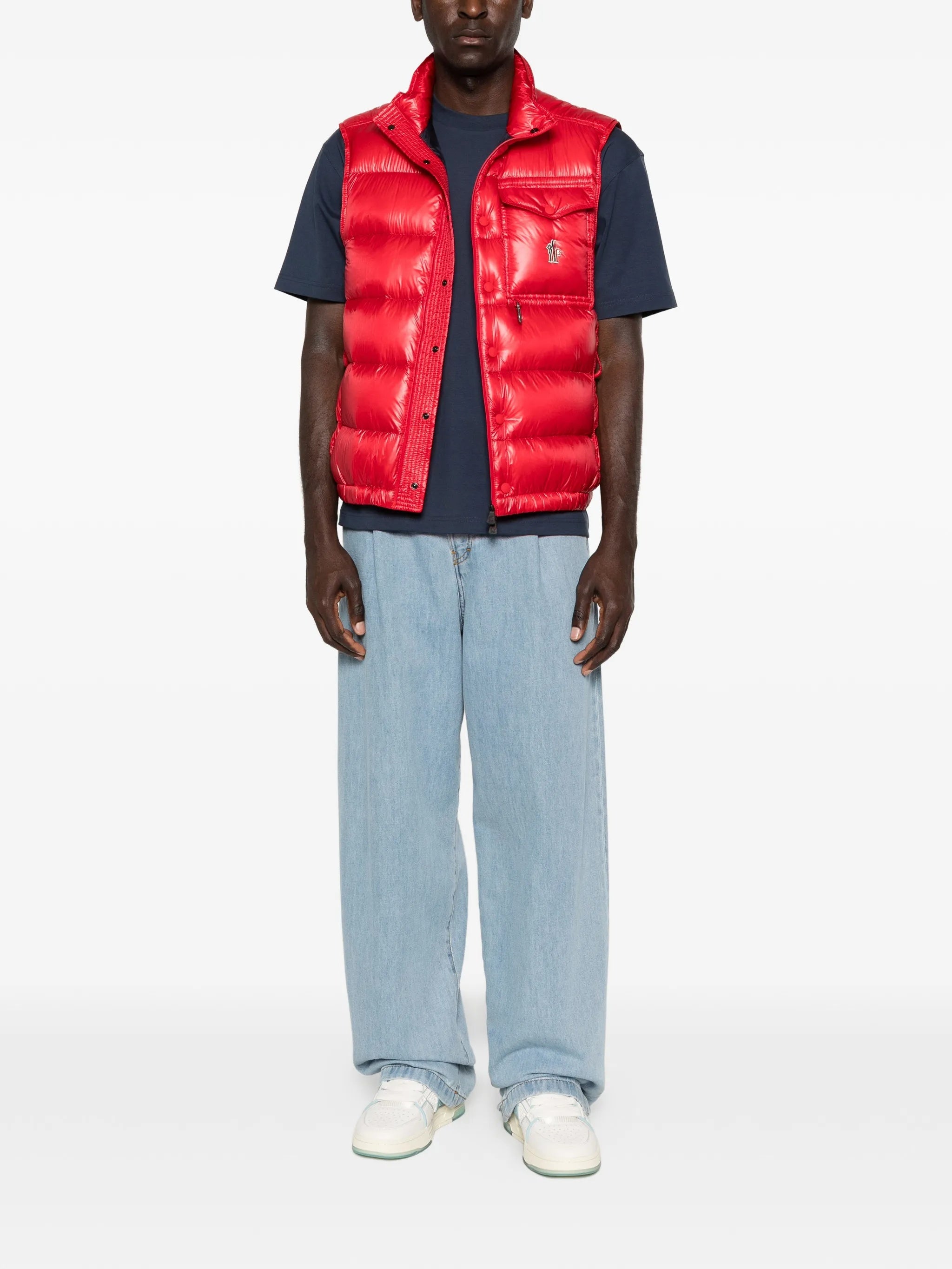 Red Uychi Quilted Nylon Puffer Vest