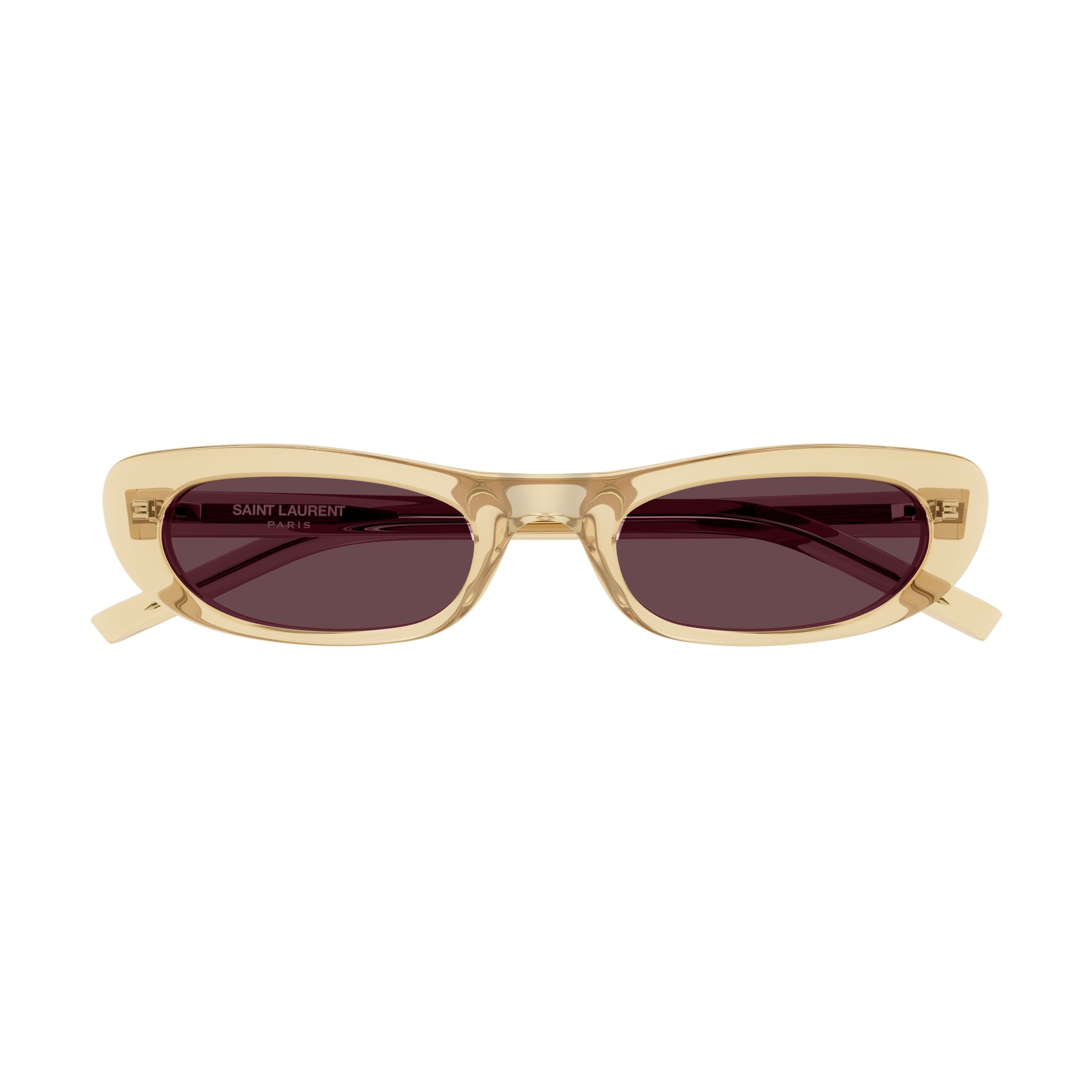 Translucent Beige Acetate Sunglasses with Rich Burgundy Lenses