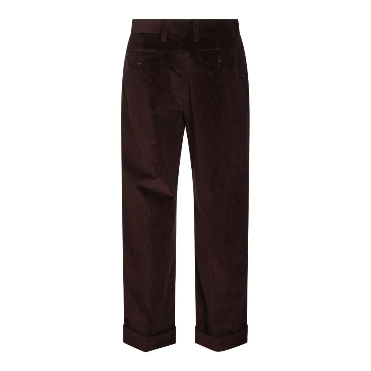 Dark Brown Corduroy Trousers with Tailored Fit