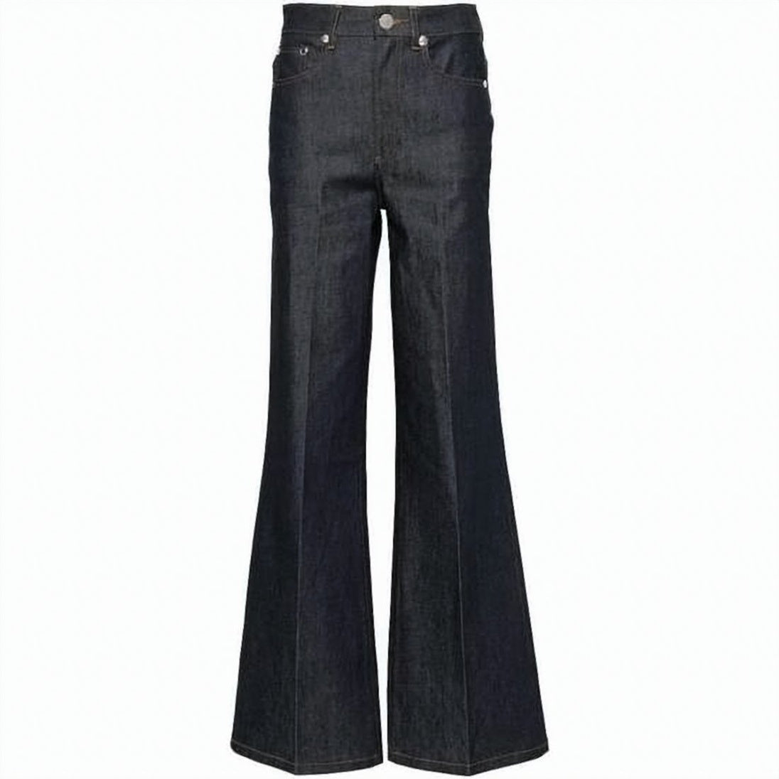 Flared Denim Pants with High Waist