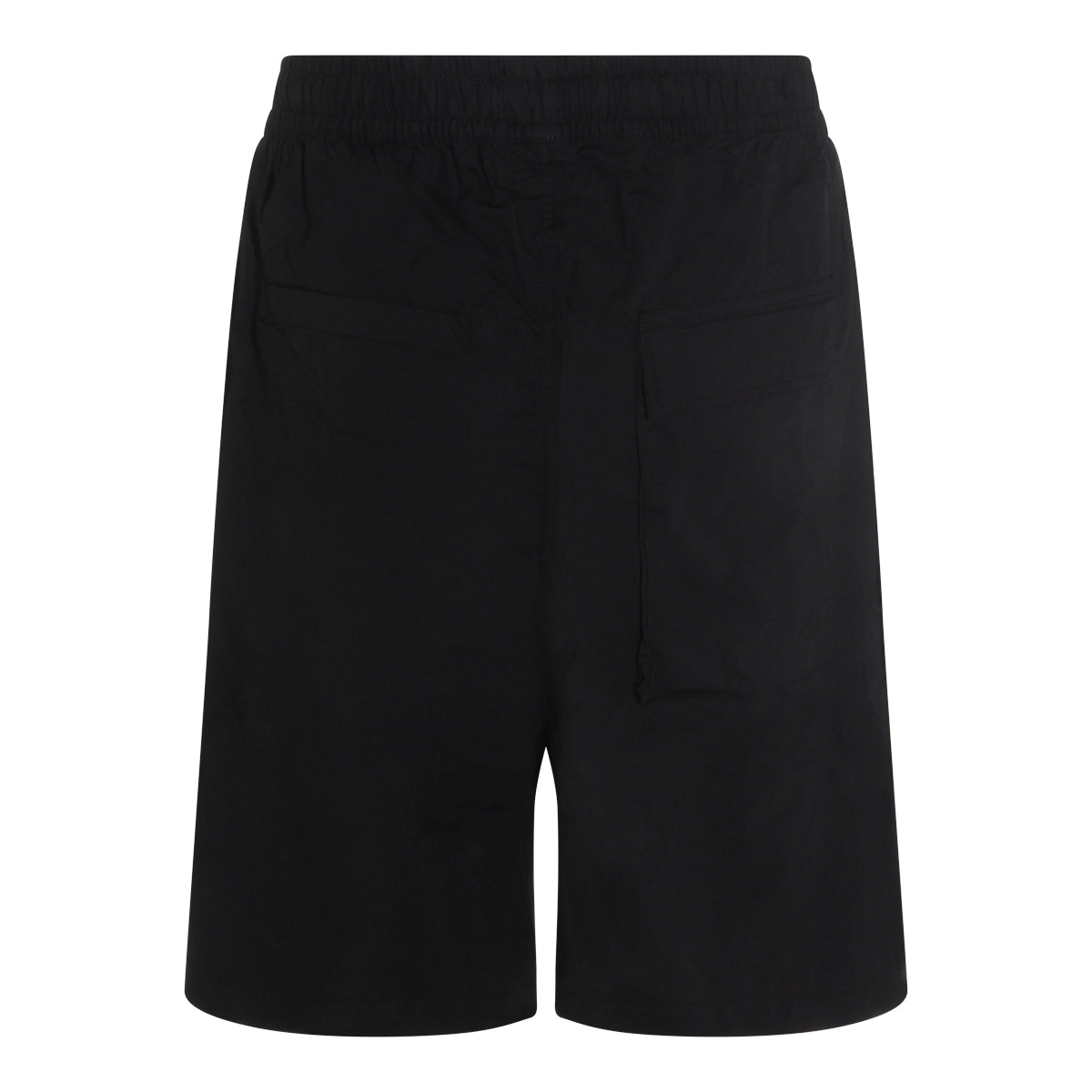 Black Cotton Elasticated Waist Shorts