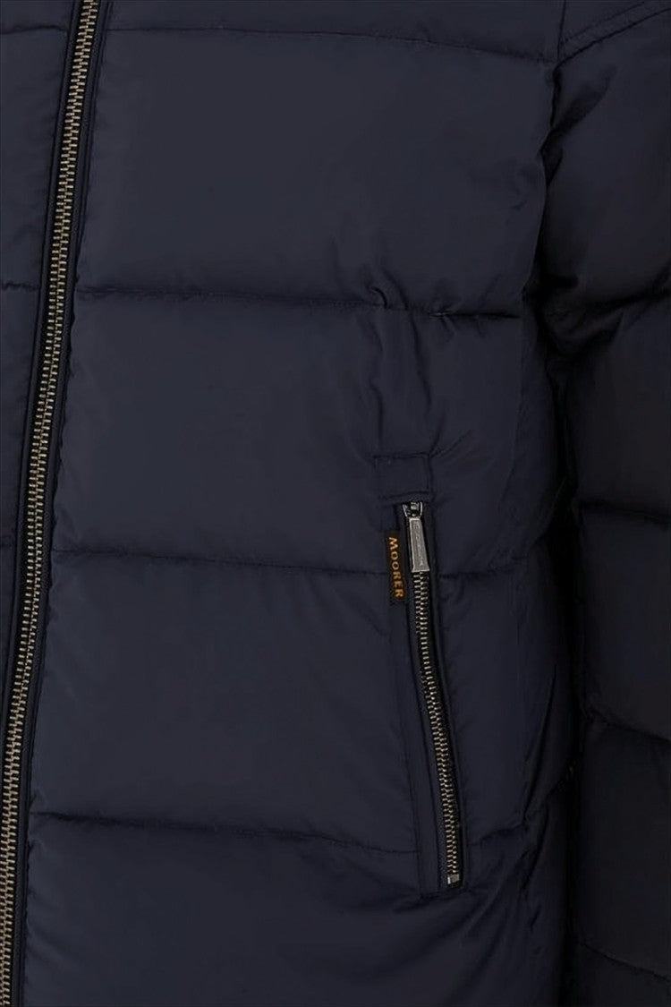 Horizontal Quilted Padded Jacket with High Collar