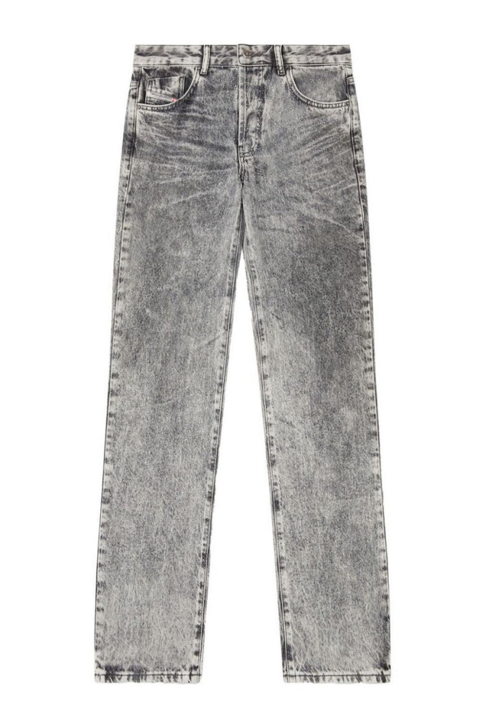 Relaxed Straight-Leg Jeans In Washed Grey Cotton