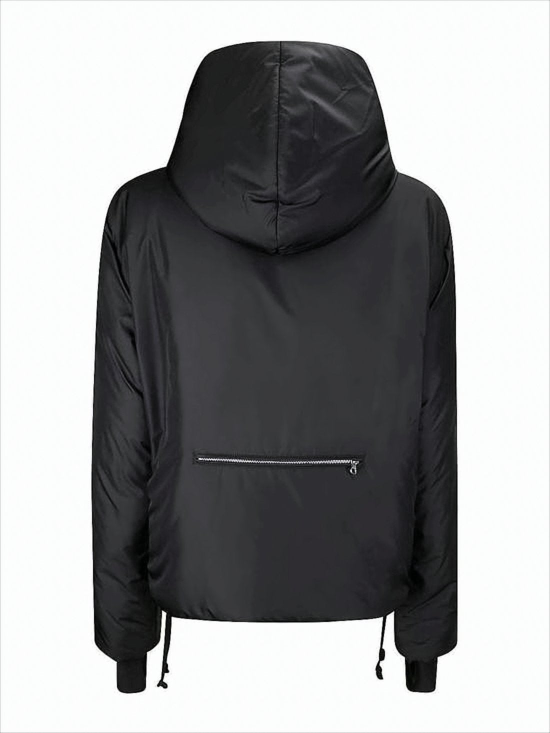 Cropped Black Padded Jacket with High Collar