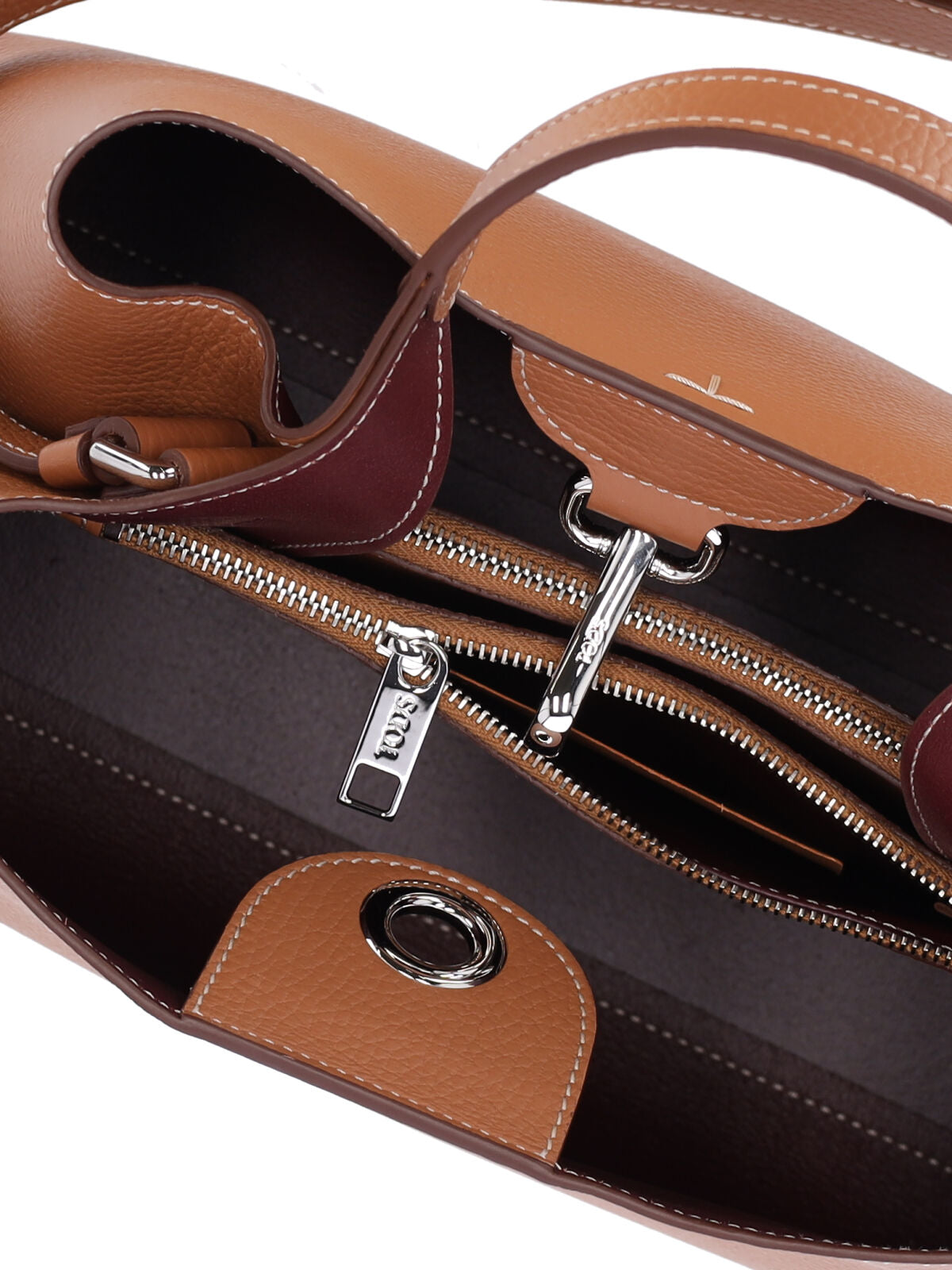 Small Handbag In Brown Hammered Calfskin