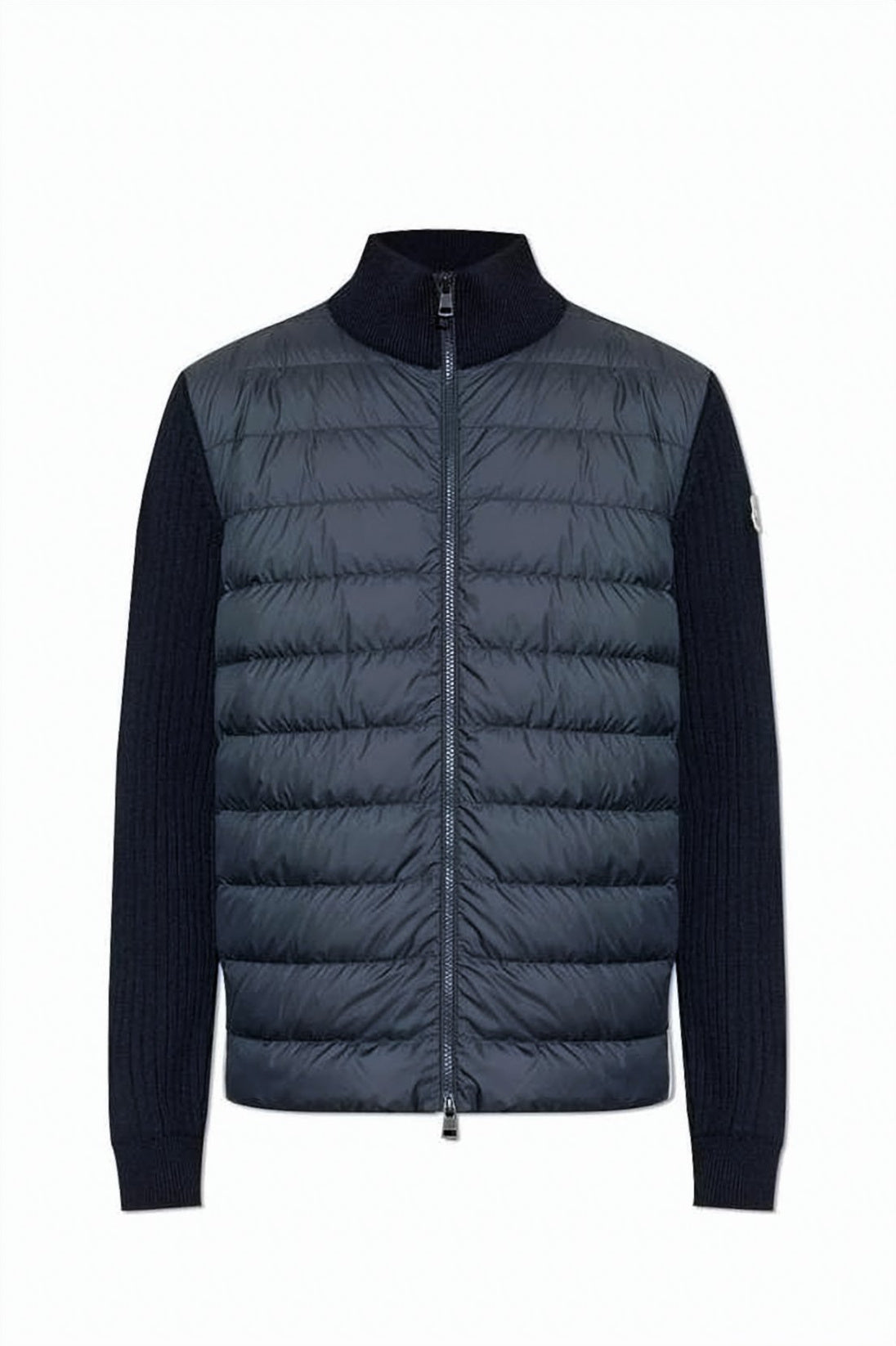 Quilted Knit Cardigan with Goose Down Insulation