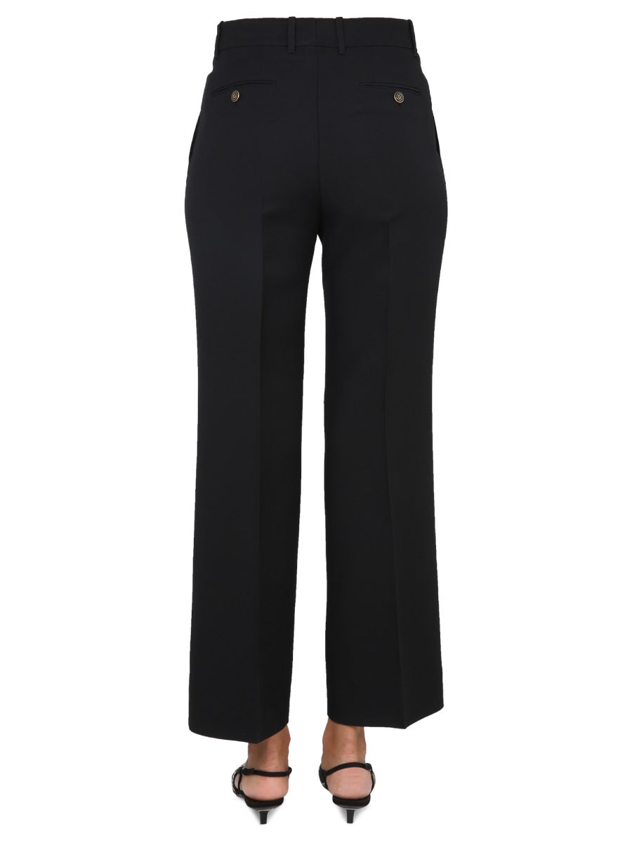 Cady Crepe Tailored Pants with Hidden Hook Closure