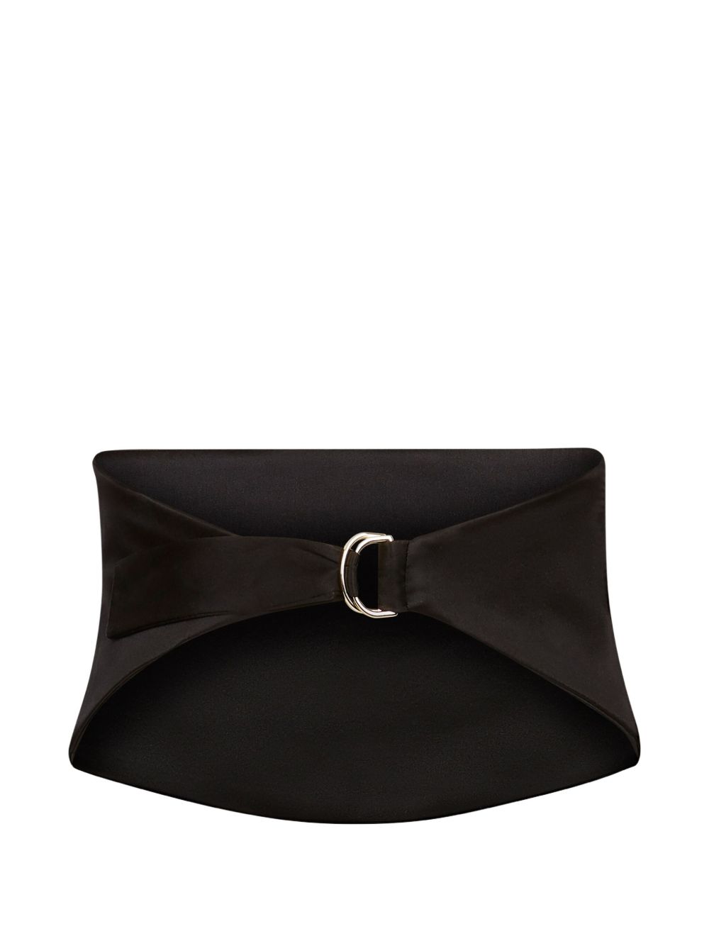 Silk-Blend Satin Tuxedo Belt With Pleated Design