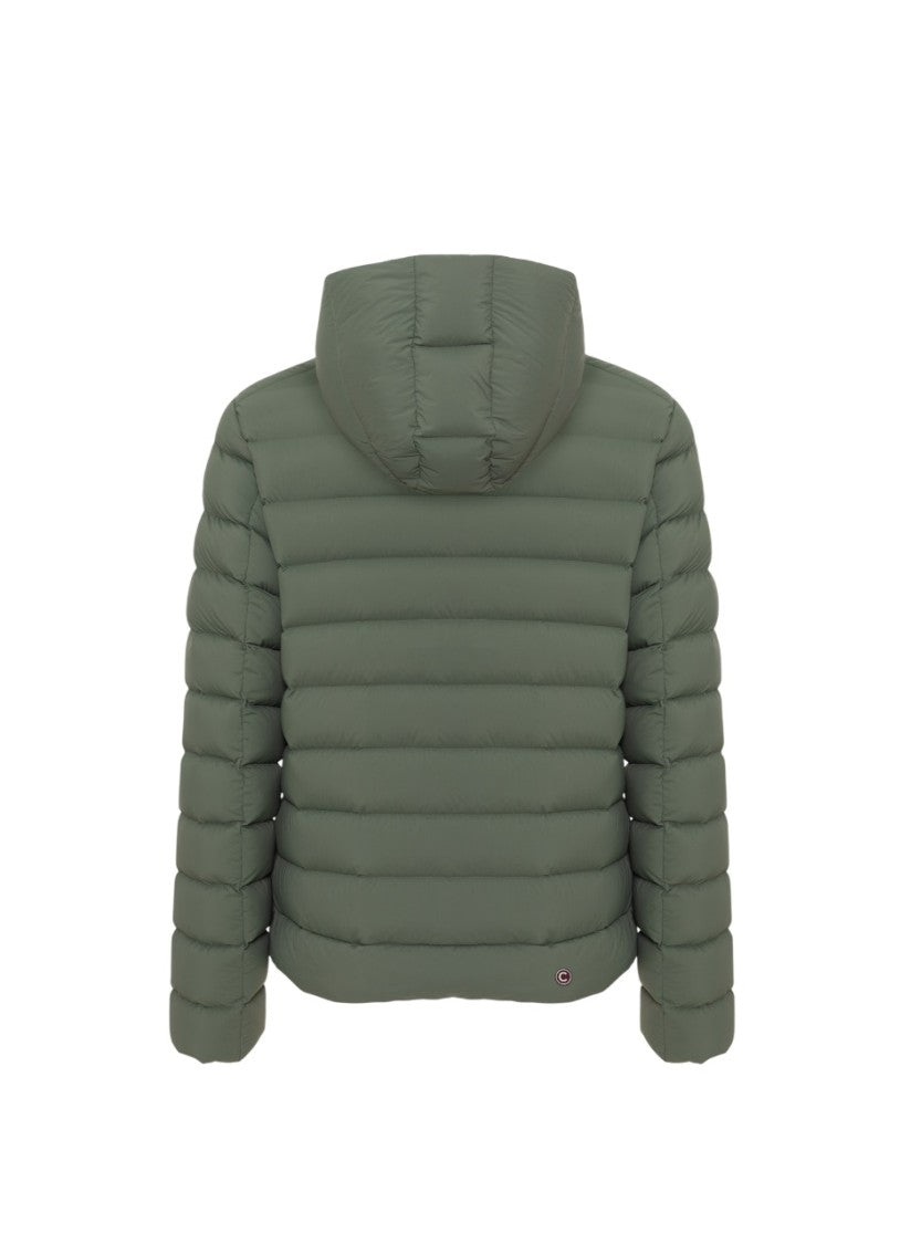 Eco-Friendly Down Jacket with Snap-Button Collar