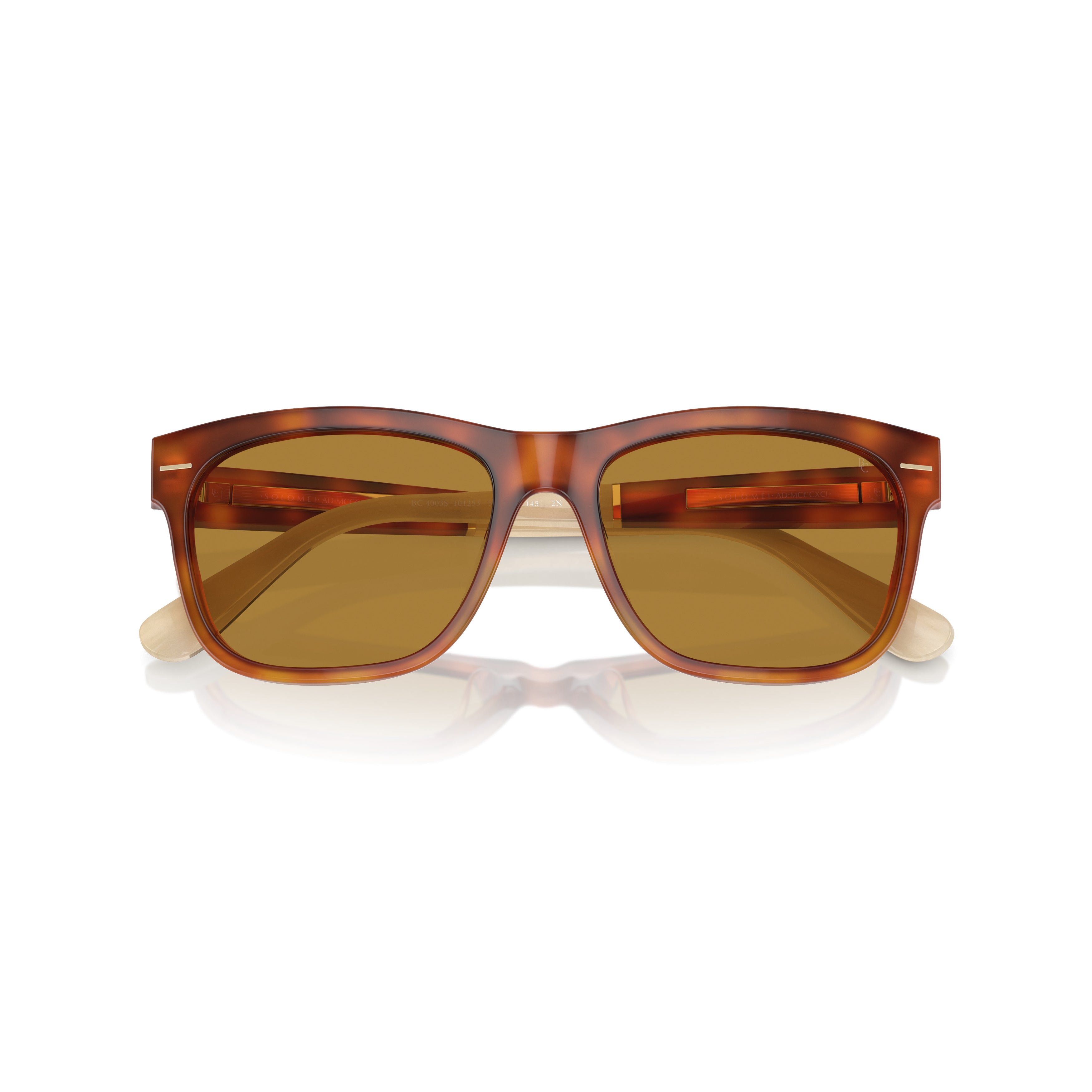 0bc4003s Rectangular Tortoiseshell Sunglasses with Brown Tinted Lenses