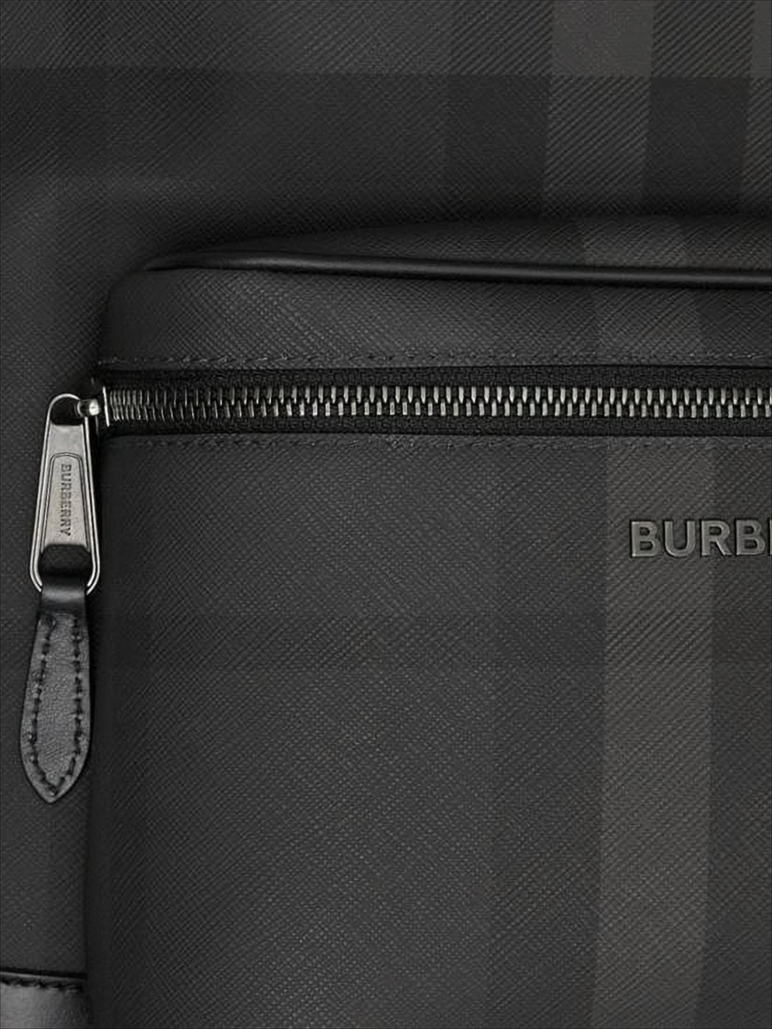 Black Checkered Design Burberry Backpack