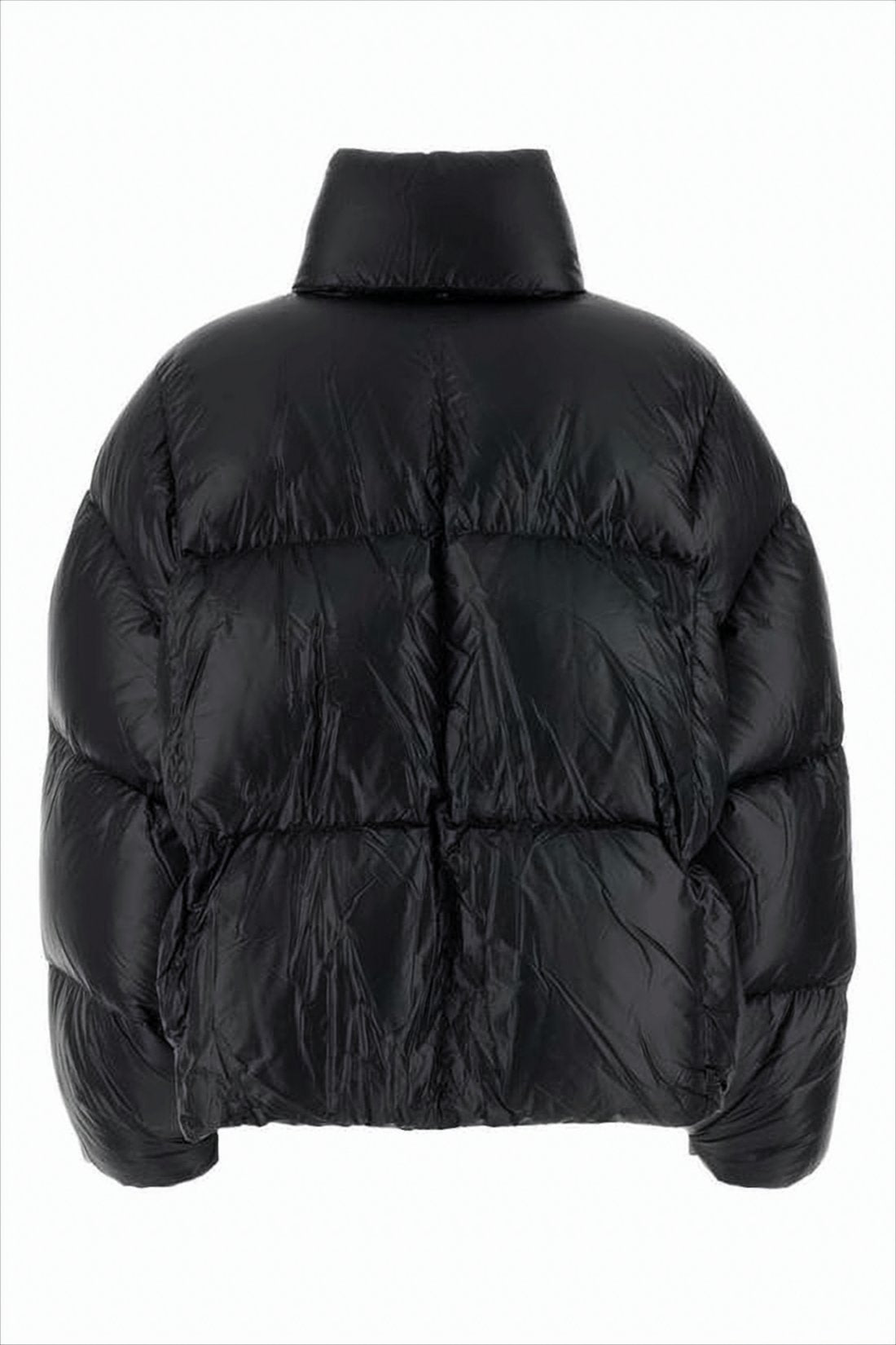 Cropped Puffer Jacket with High Stand Collar