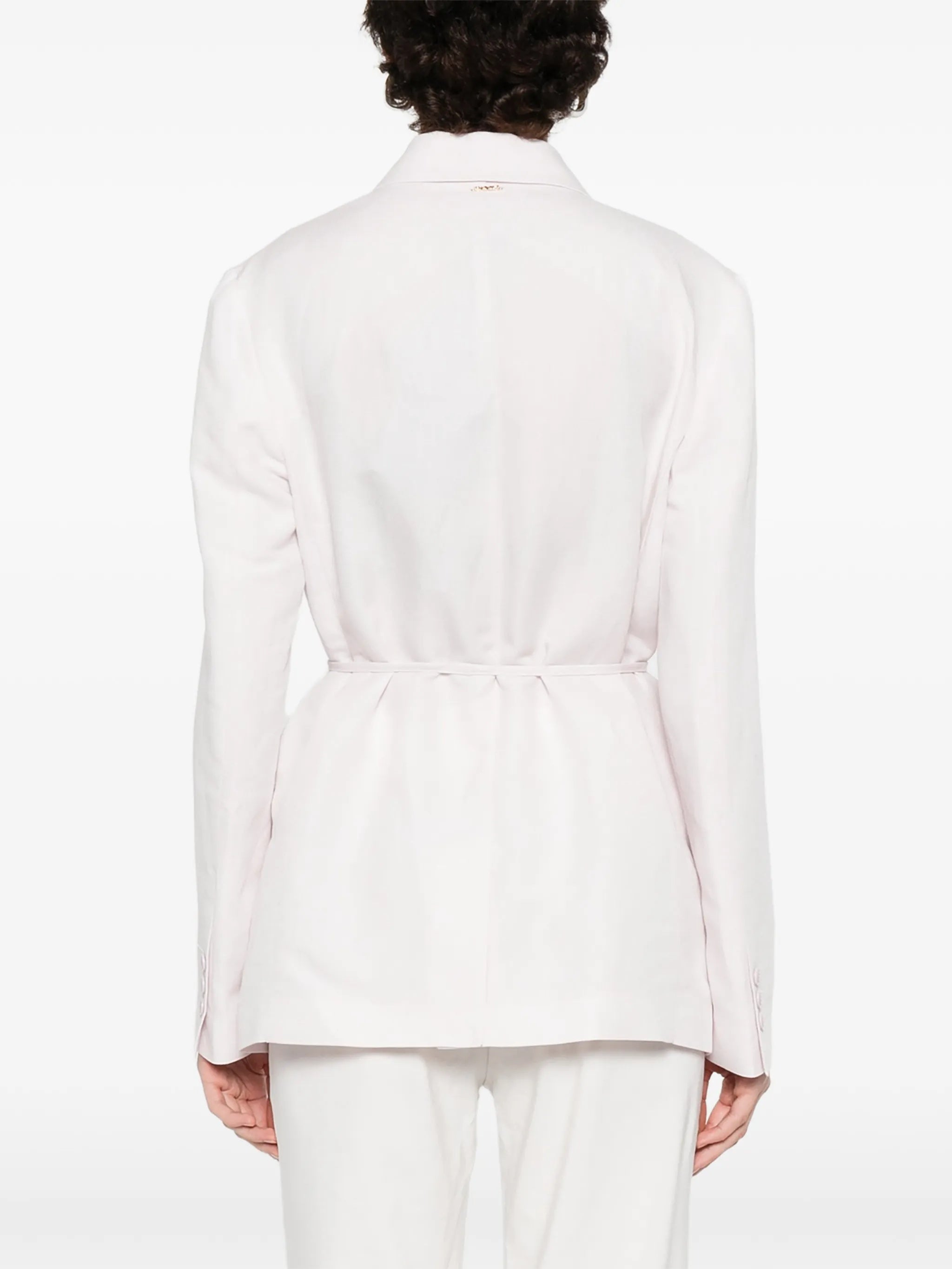 Blazer Tailored Linen Self-Tie Blazer