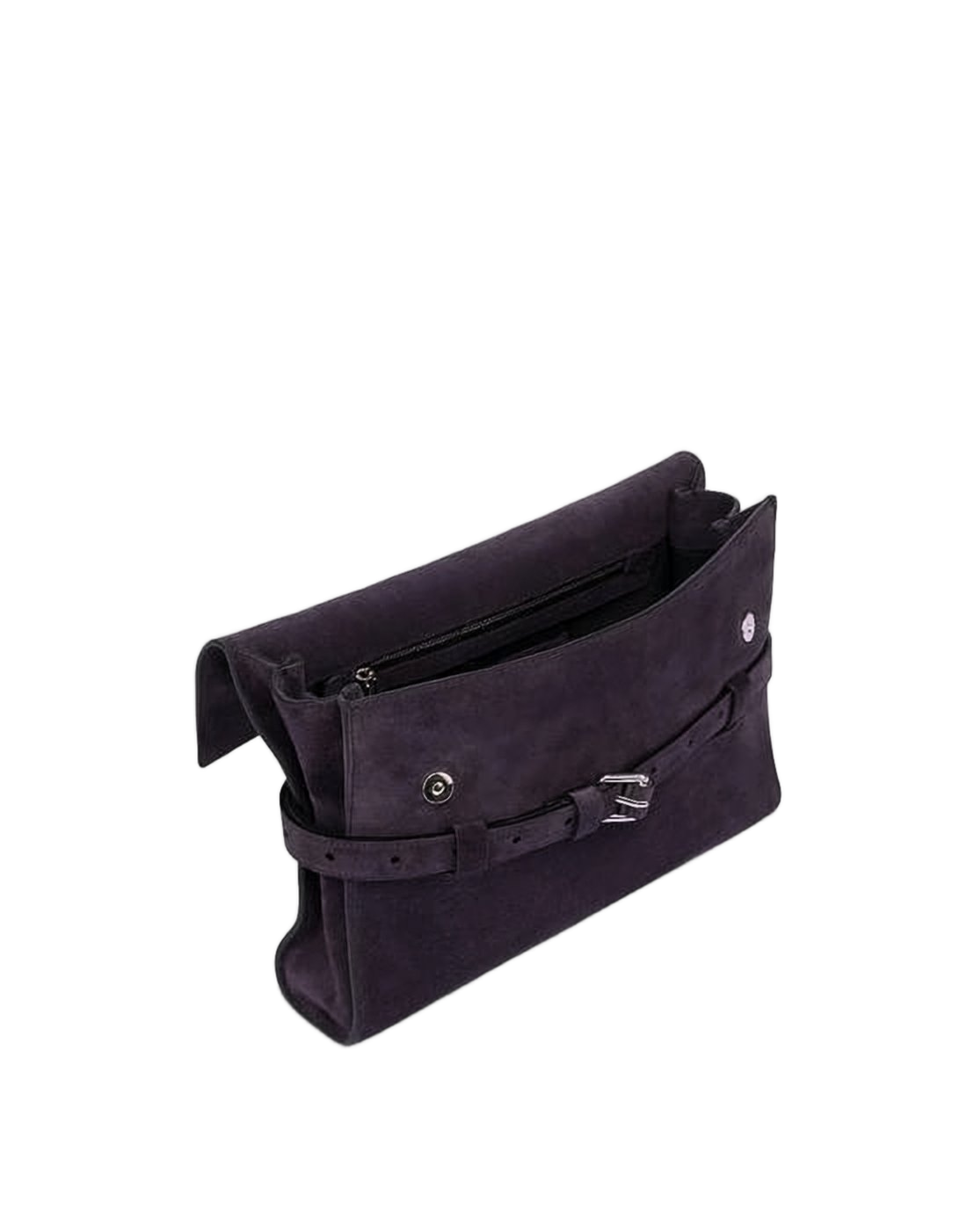 Calf Leather Clutch with Silver Buckle