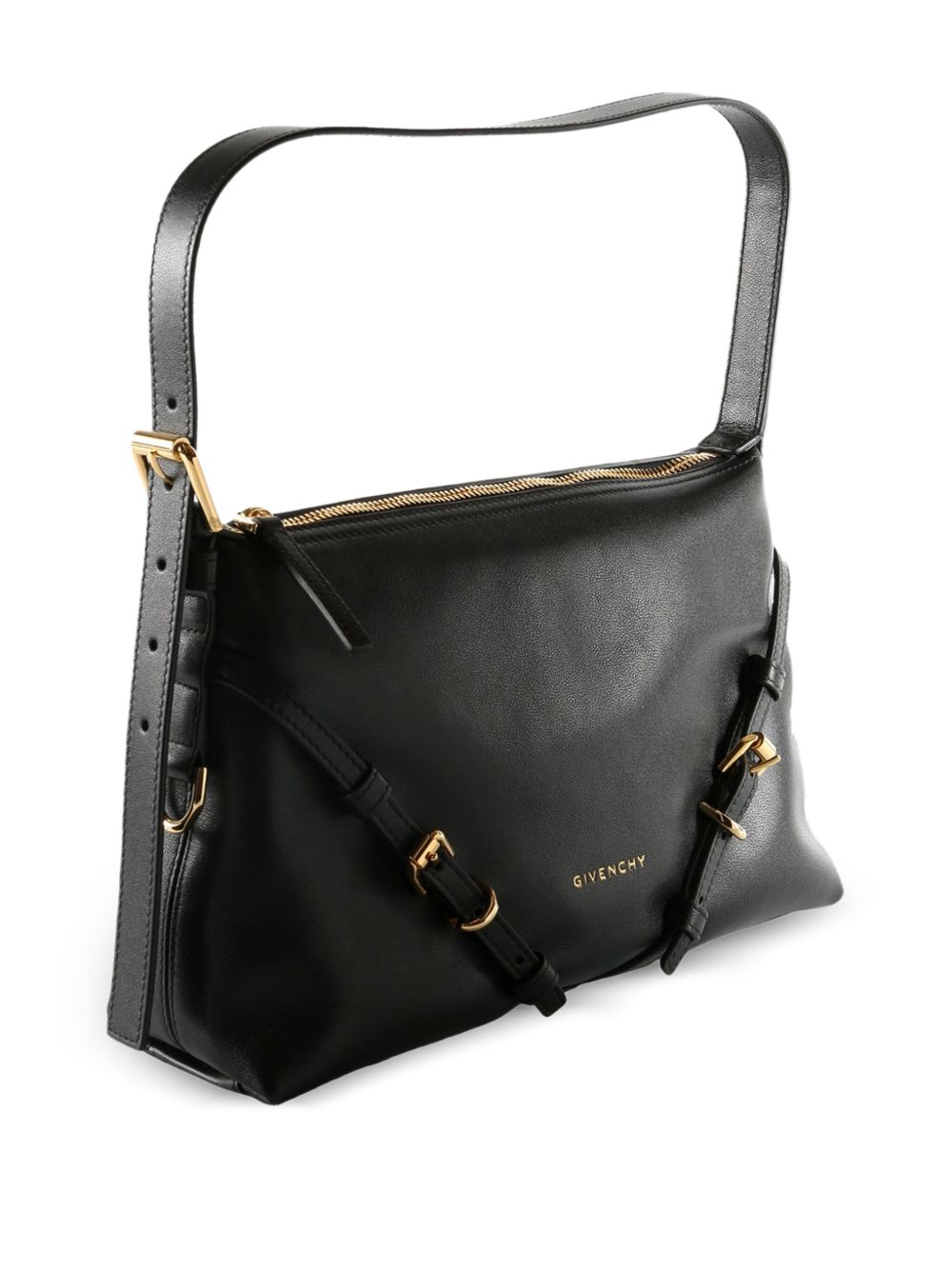 Rectangular Black Calf Leather Handbag