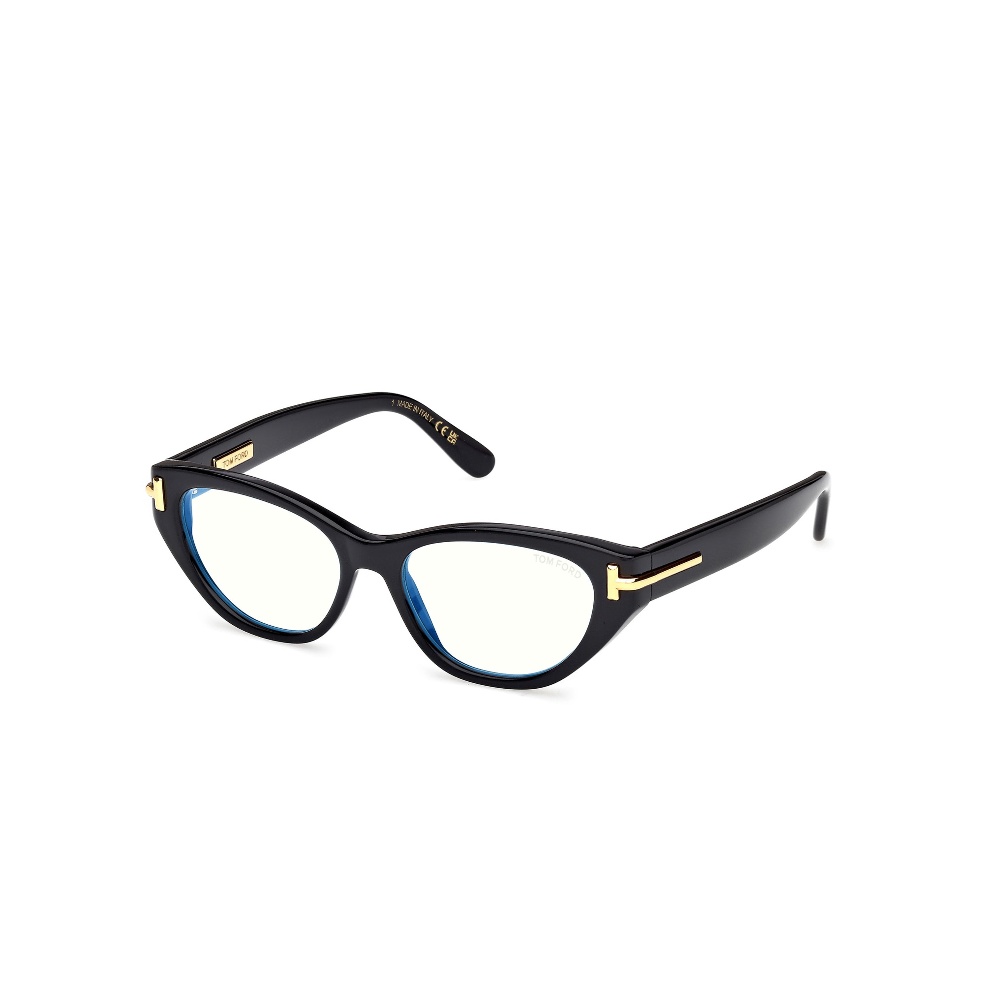 Ft6079-B Glossy Black Cat-Eye Eyeglasses