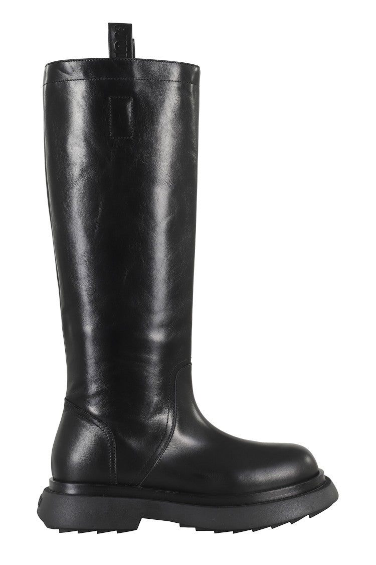 Tall Leather Saddle Boots